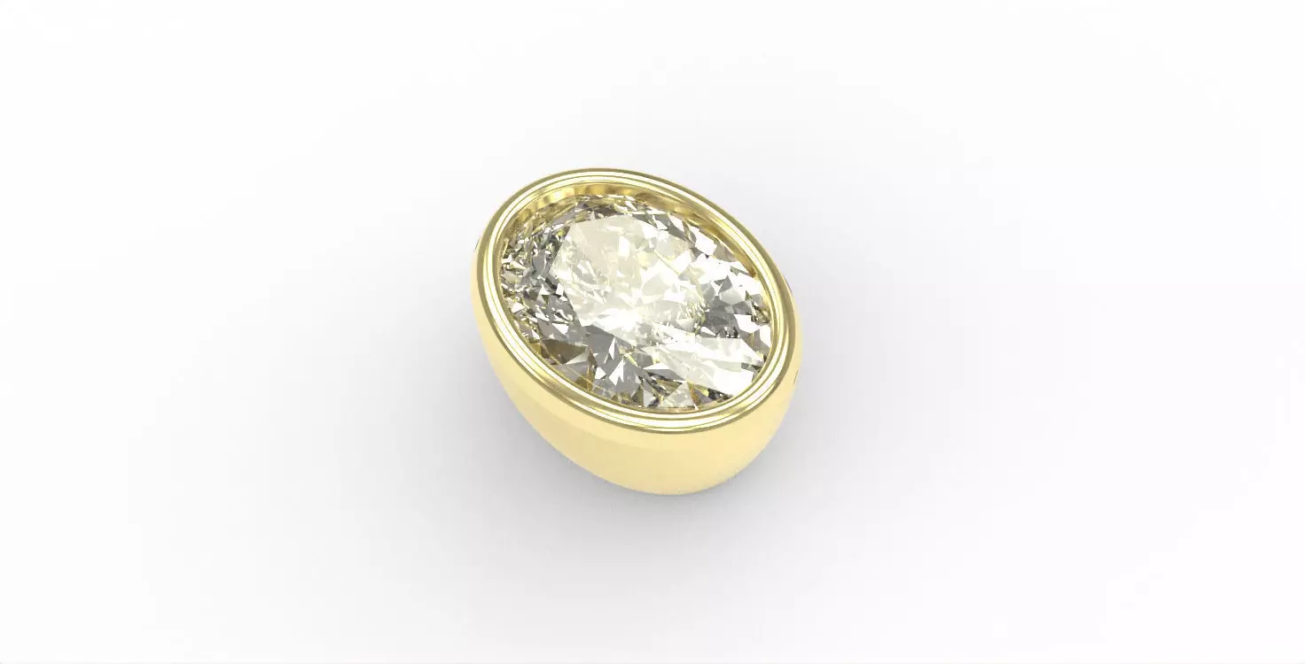Ready-made Oval Cut Stone Setting Goldsmith Semi-finished 3D print model_0