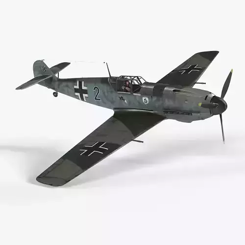 Messerschmitt BF109 German Fighter Airplane Green V1