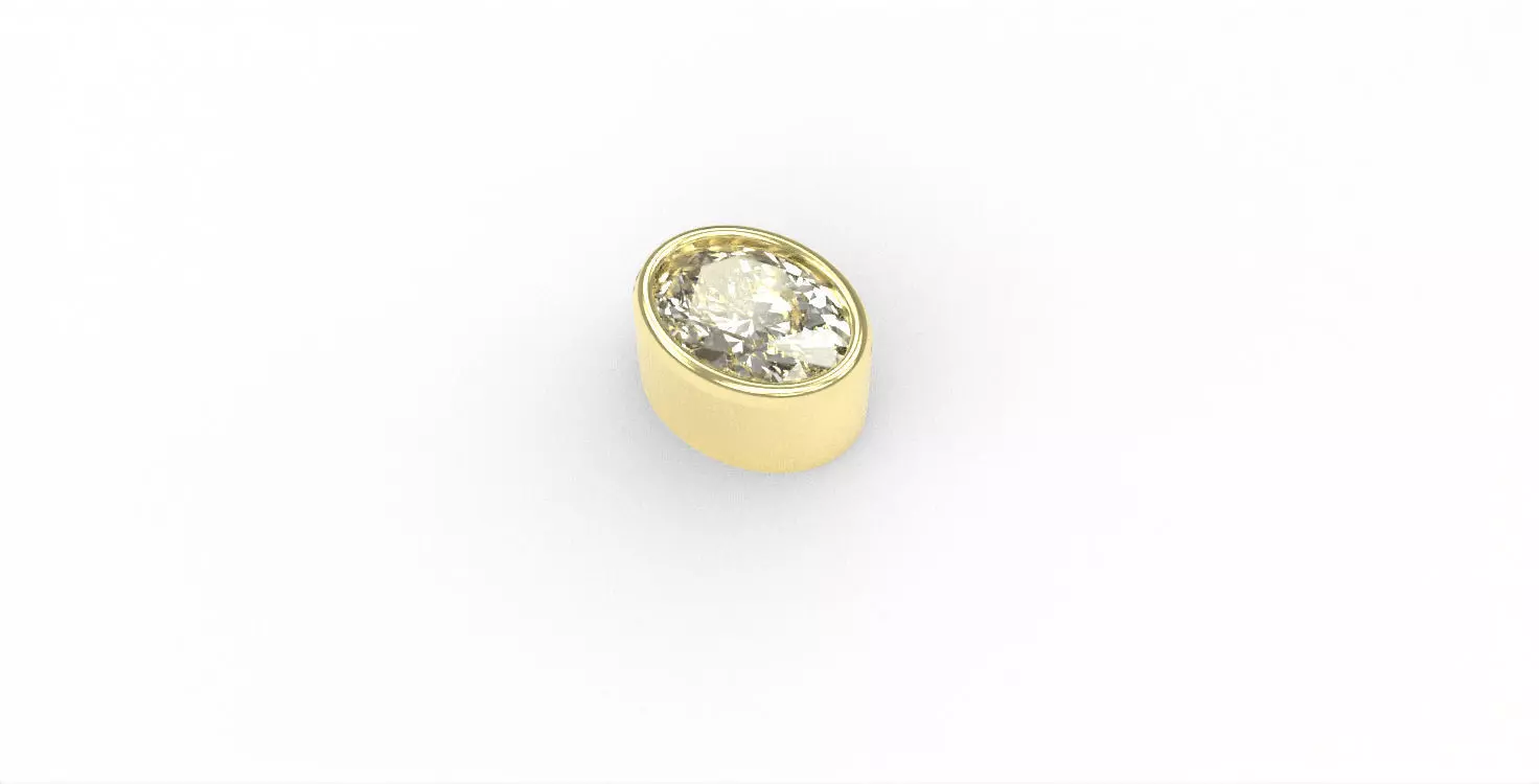 Ready-made Oval Cut Stone Setting Goldsmith Semi-finished 3D print model_0
