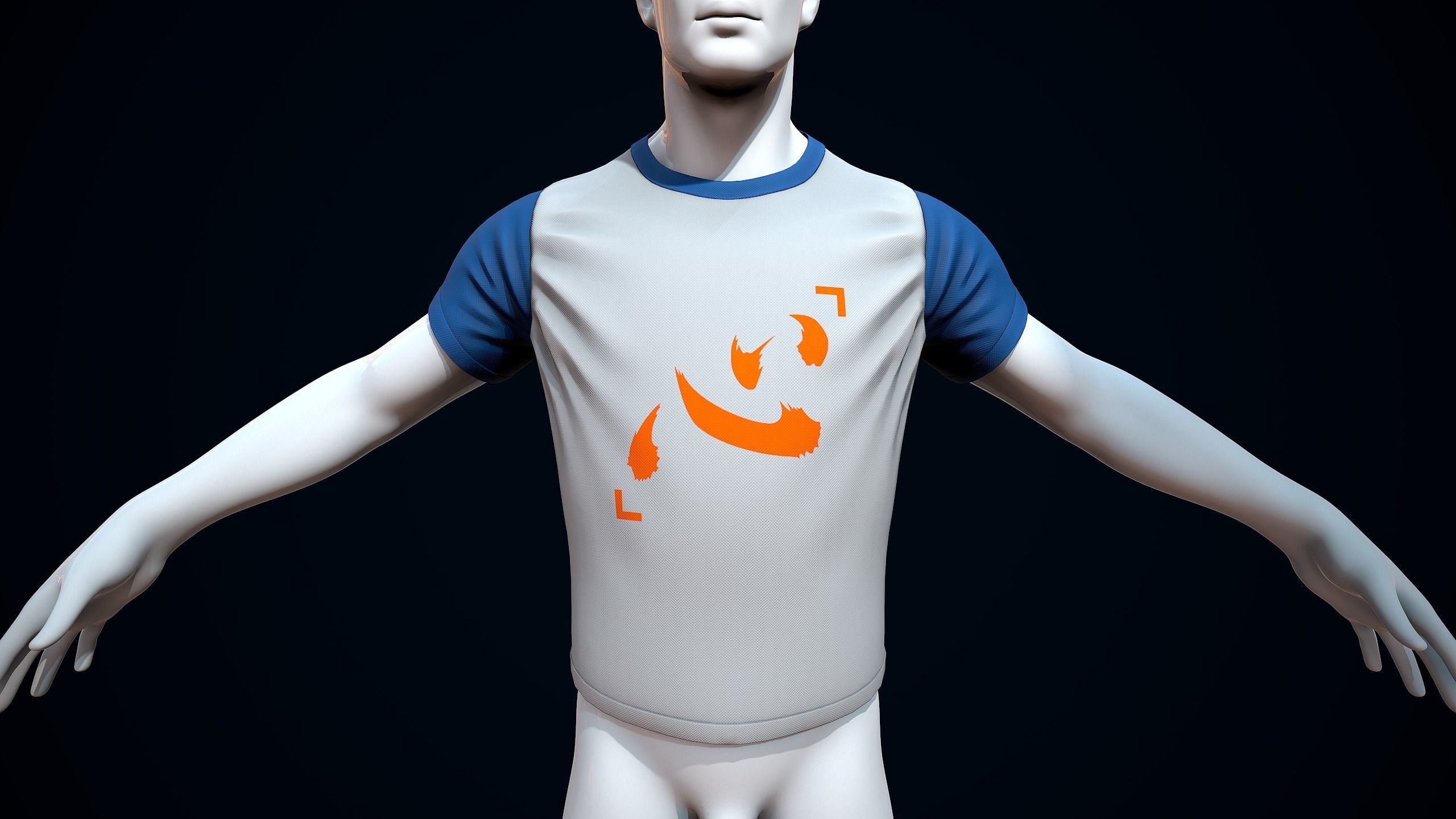 Isaac Netero T-shirt Low-poly 3D model_3