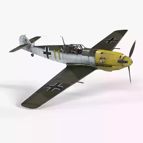 Messerschmitt BF109 German Fighter Airplane Desert V2