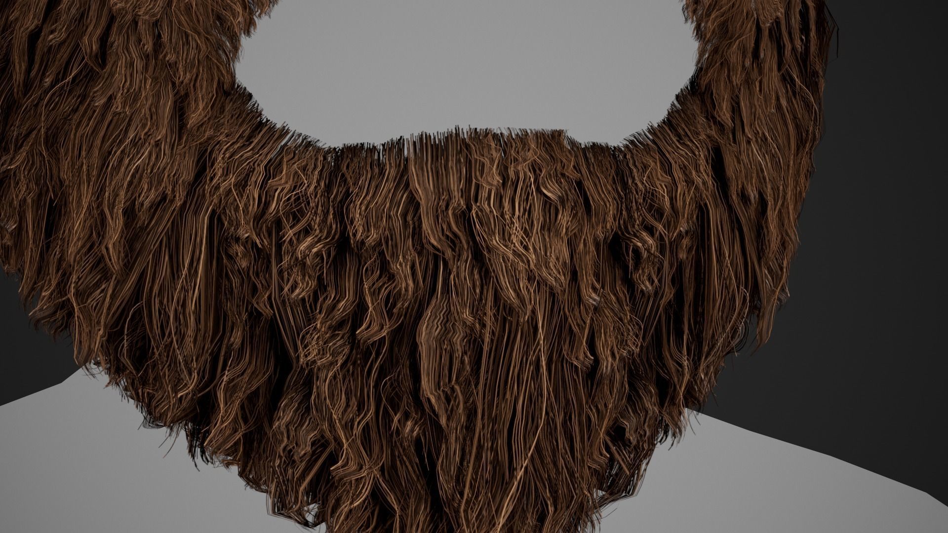 Facial Hair Cards Style 2 - Full Beard 2 Low-poly 3D model_8