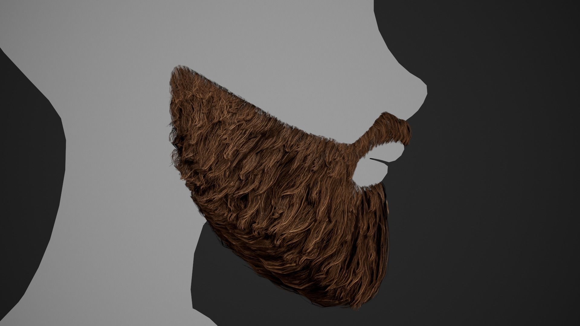 Facial Hair Cards Style 2 - Full Beard 2 Low-poly 3D model_5