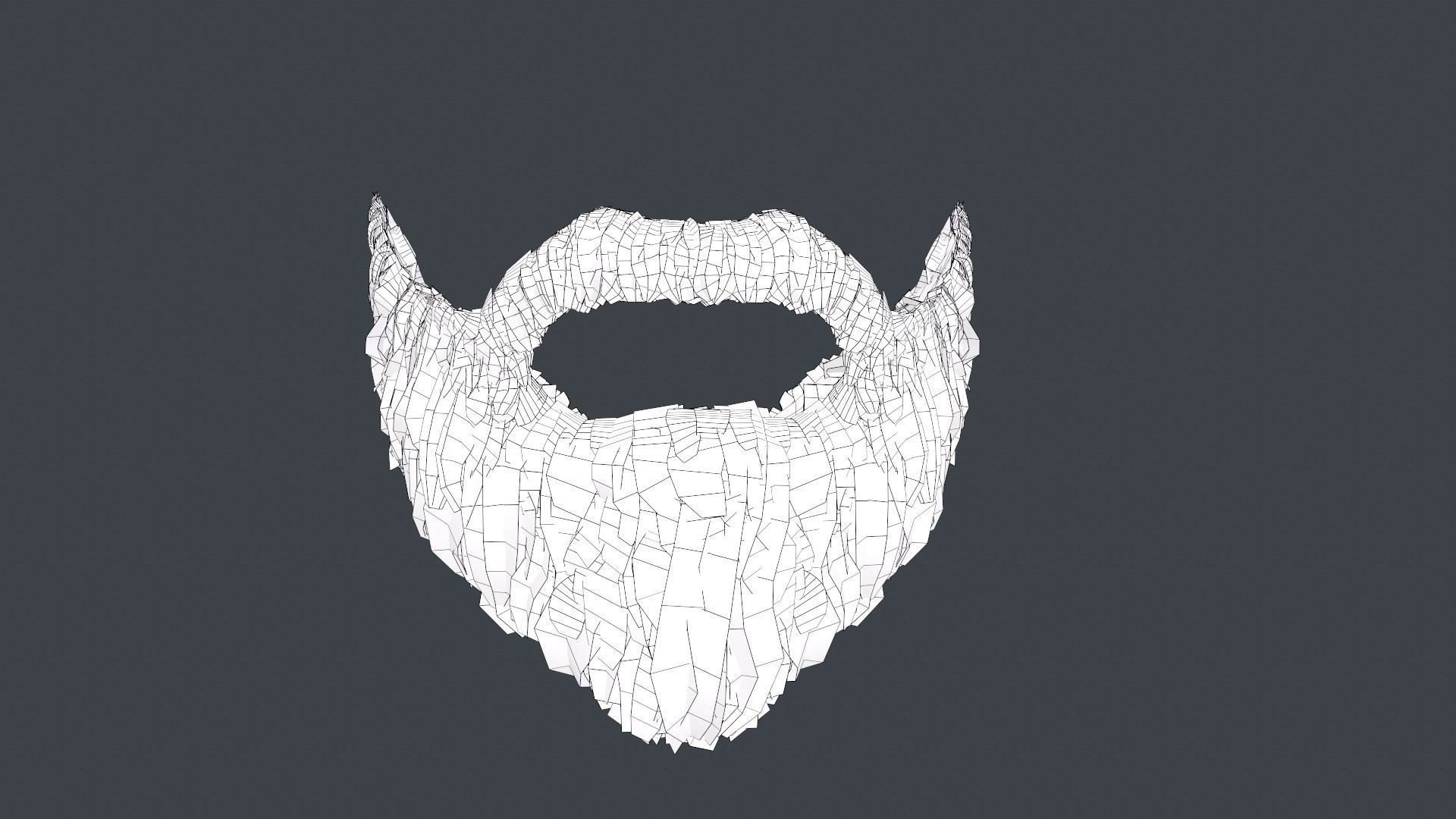 Facial Hair Cards Style 2 - Full Beard 2 Low-poly 3D model_26