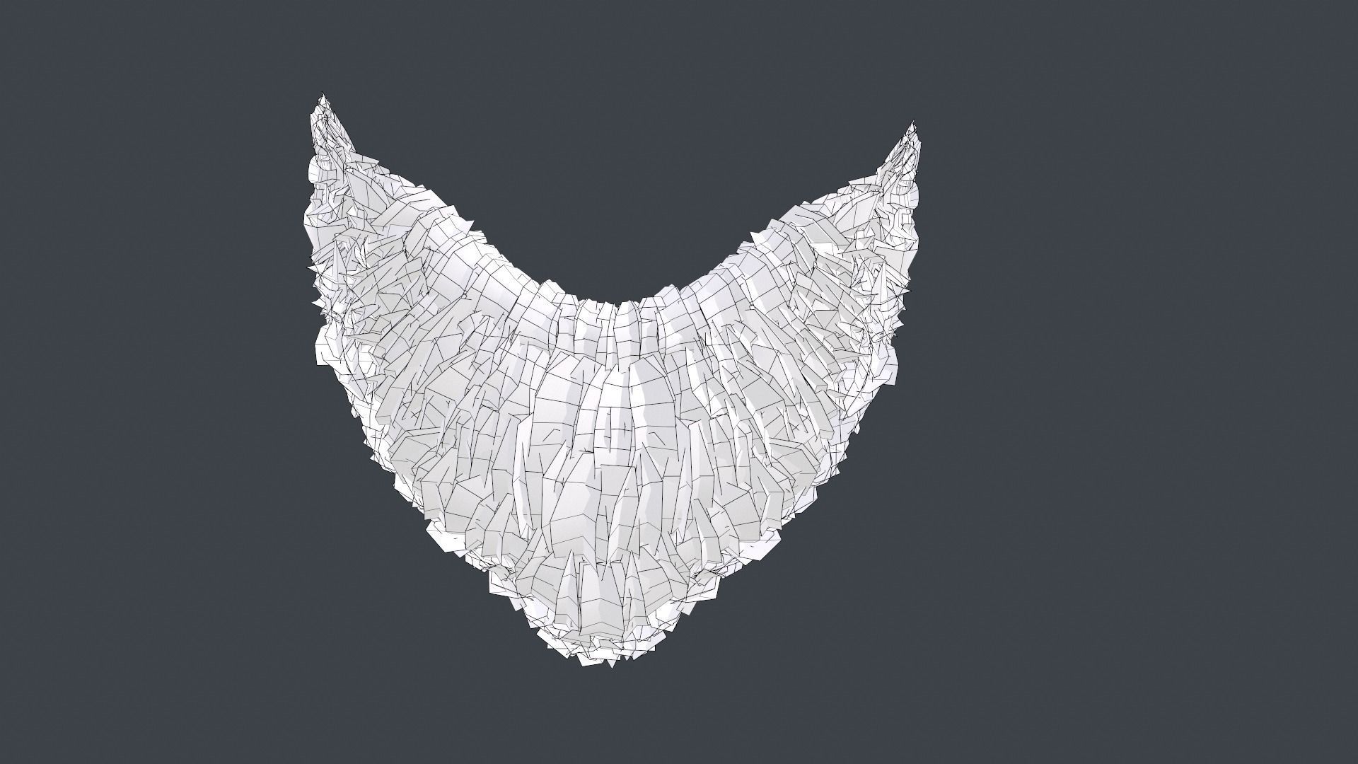 Facial Hair Cards Style 2 - Full Beard 2 Low-poly 3D model_25