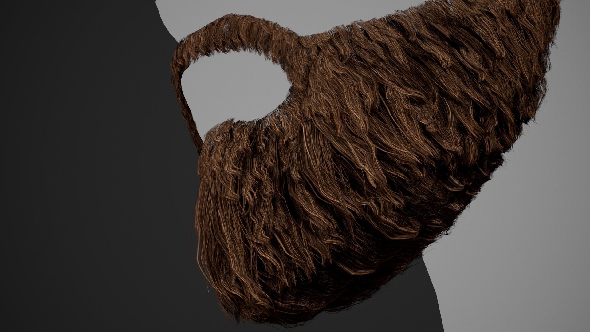 Facial Hair Cards Style 2 - Full Beard 2 Low-poly 3D model_12