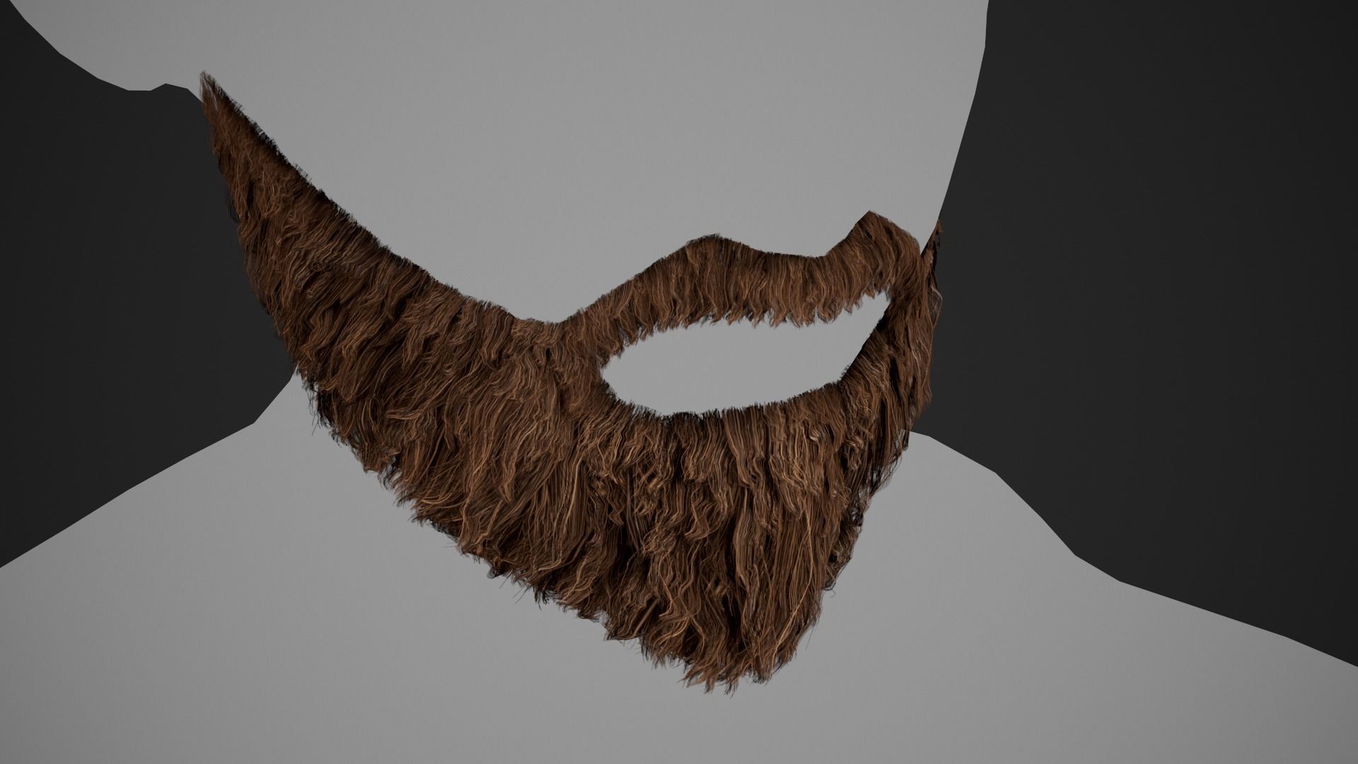 Facial Hair Cards Style 2 - Full Beard 2 Low-poly 3D model_13