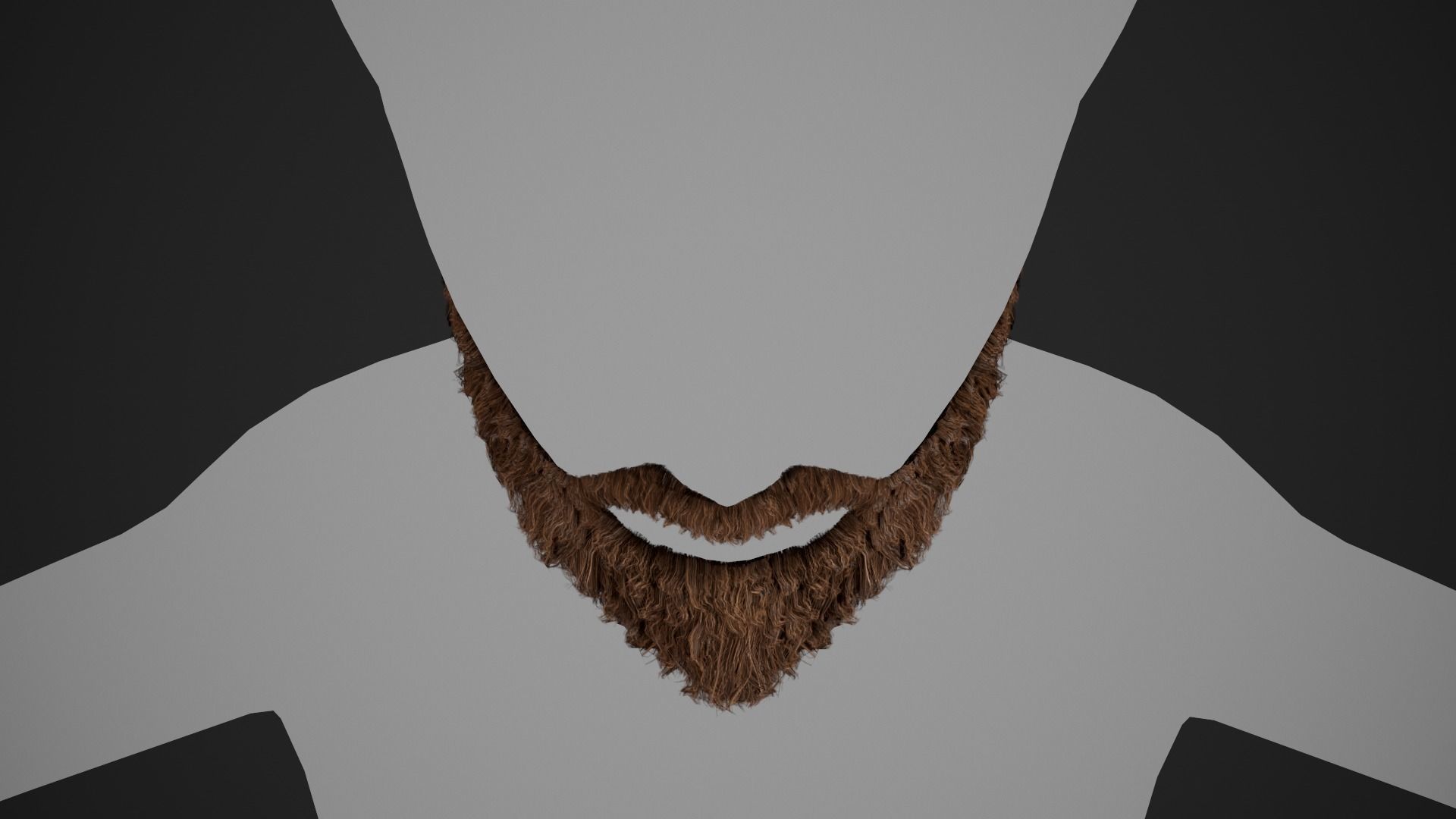 Facial Hair Cards Style 2 - Full Beard 2 Low-poly 3D model_16