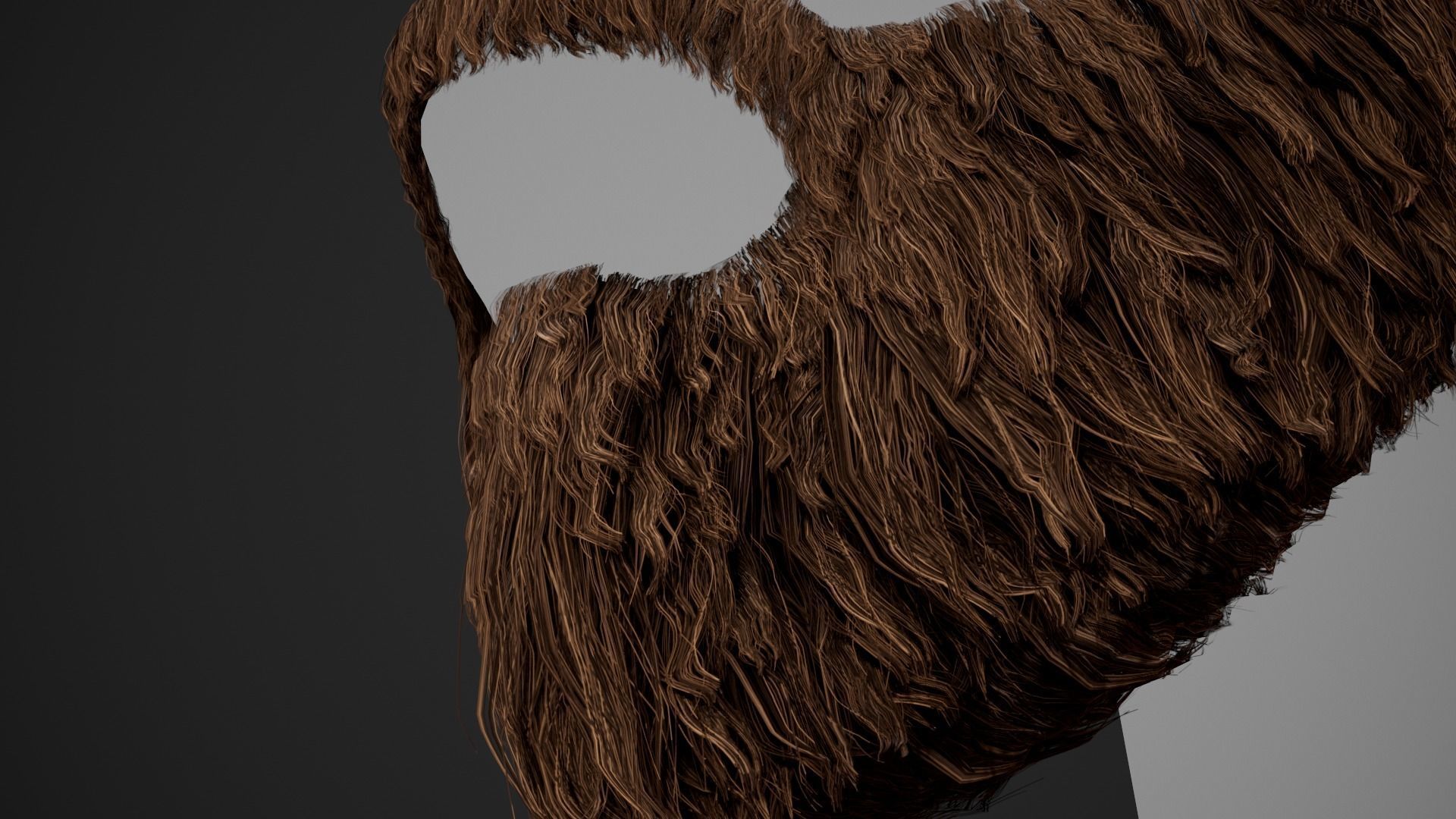 Facial Hair Cards Style 2 - Full Beard 2 Low-poly 3D model_15