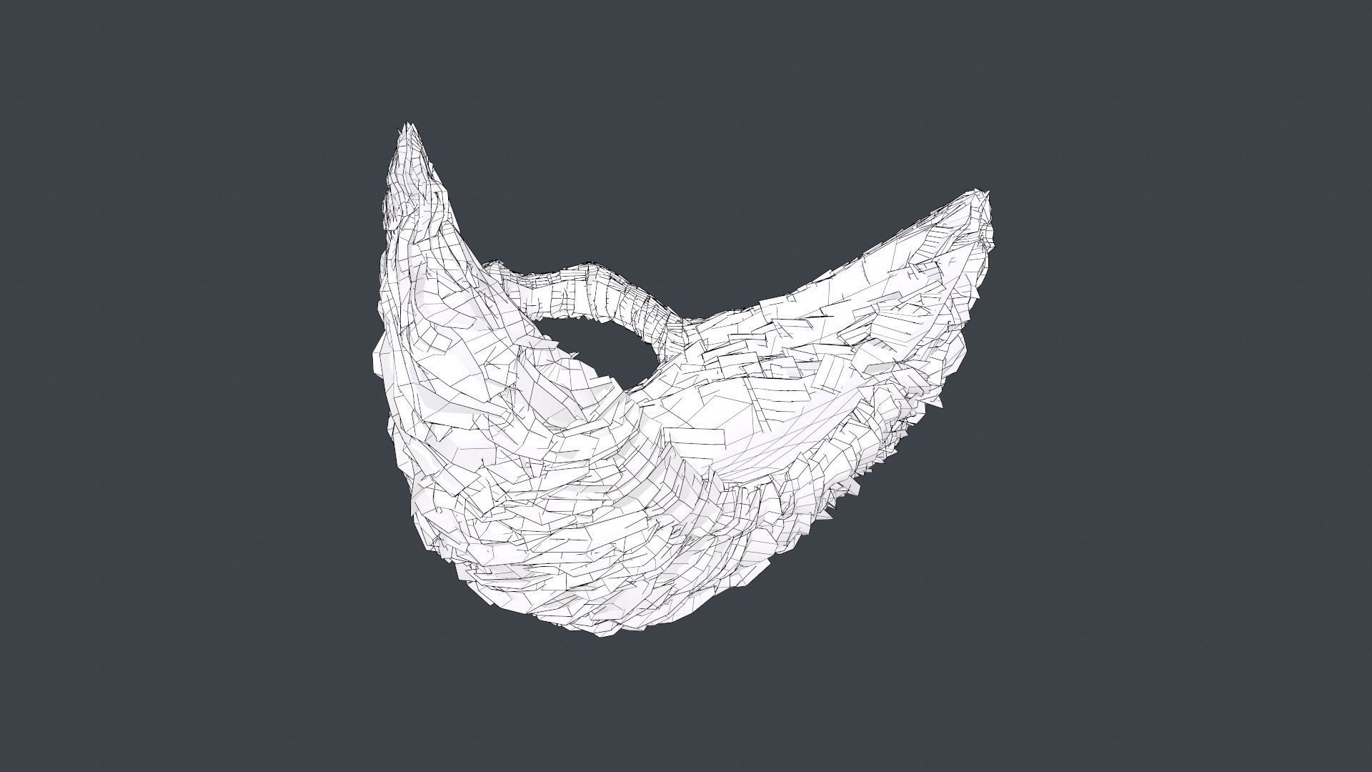 Facial Hair Cards Style 2 - Full Beard 2 Low-poly 3D model_24