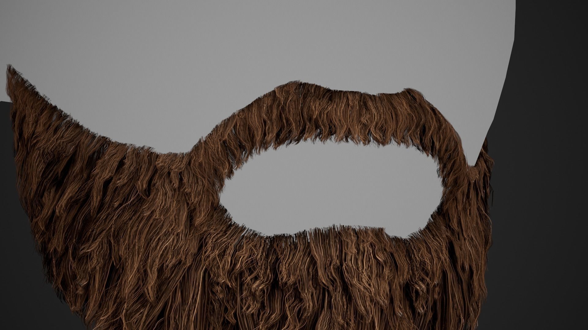 Facial Hair Cards Style 2 - Full Beard 2 Low-poly 3D model_7