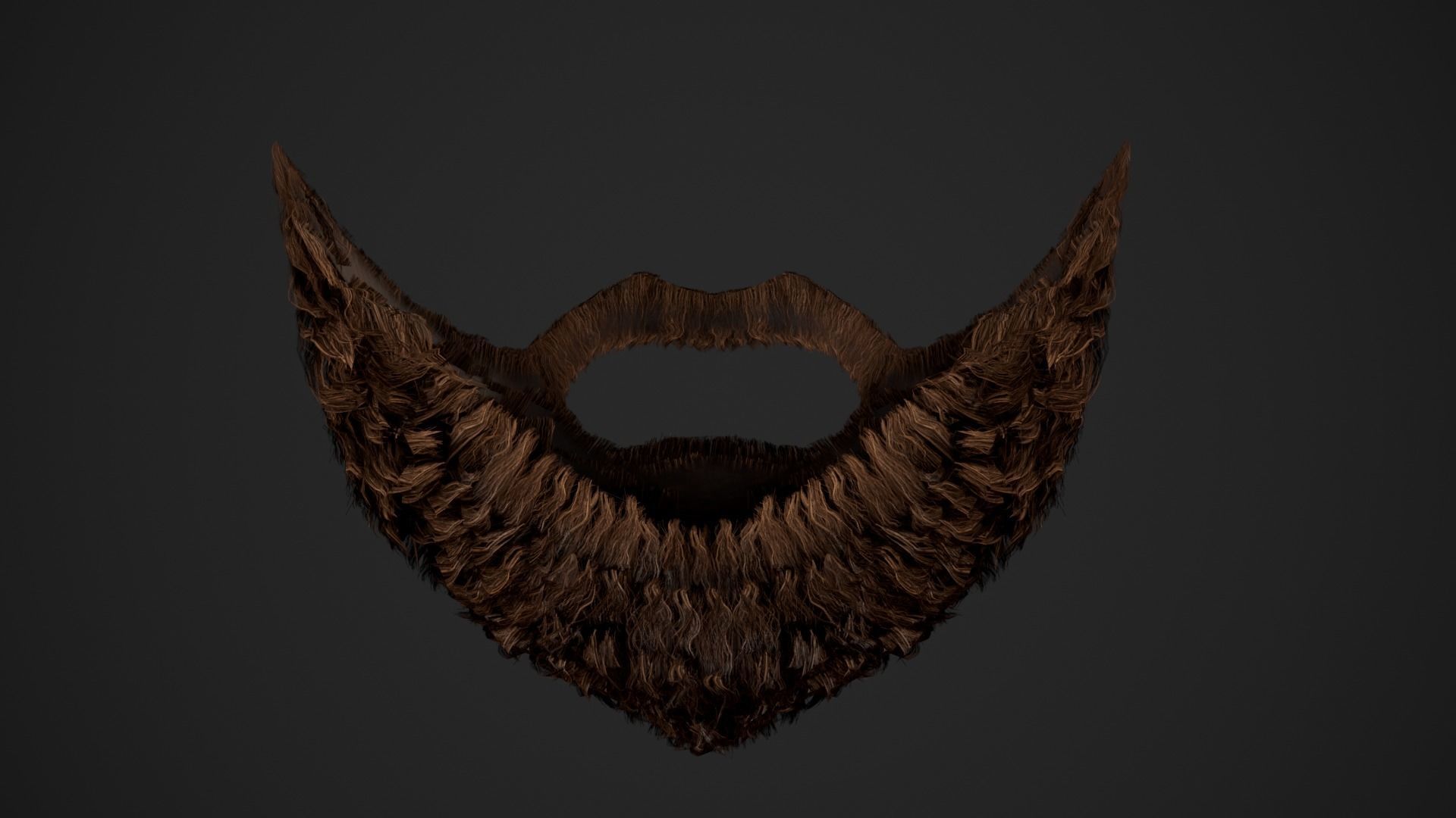Facial Hair Cards Style 2 - Full Beard 2 Low-poly 3D model_19
