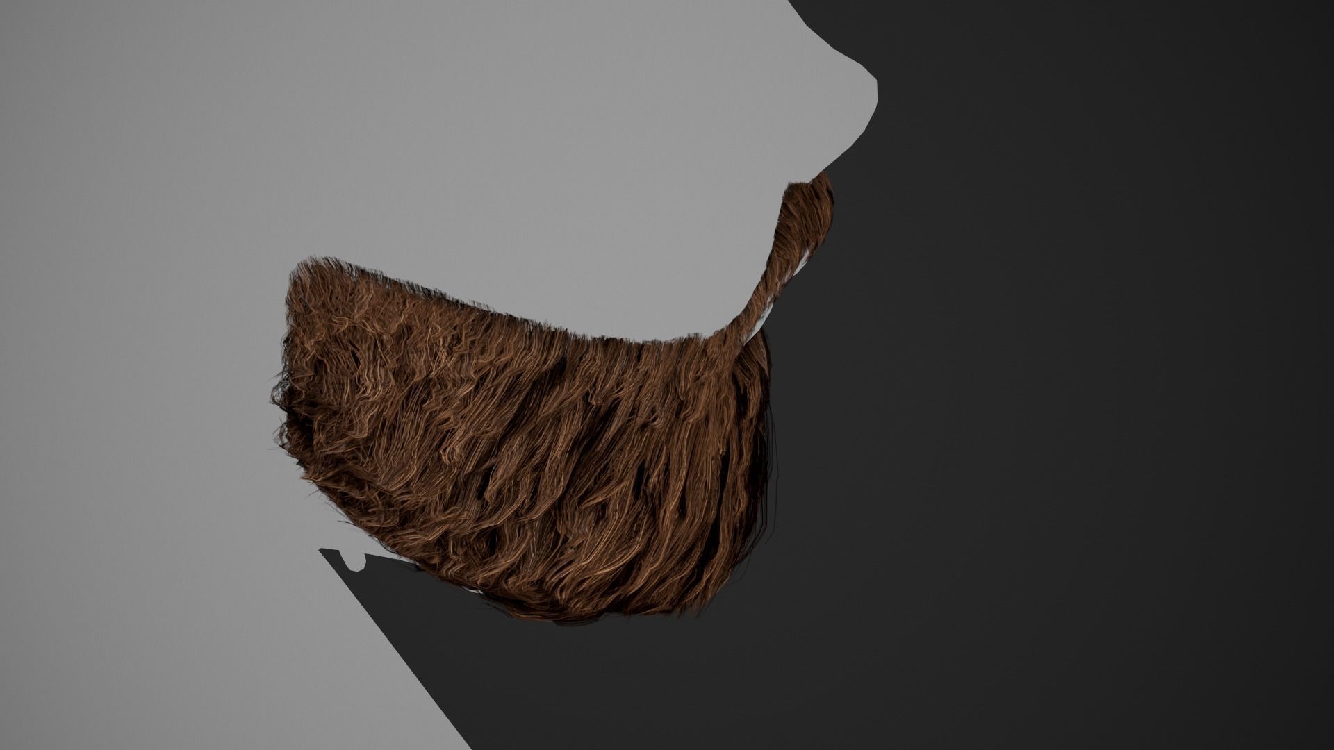 Facial Hair Cards Style 2 - Full Beard 2 Low-poly 3D model_14