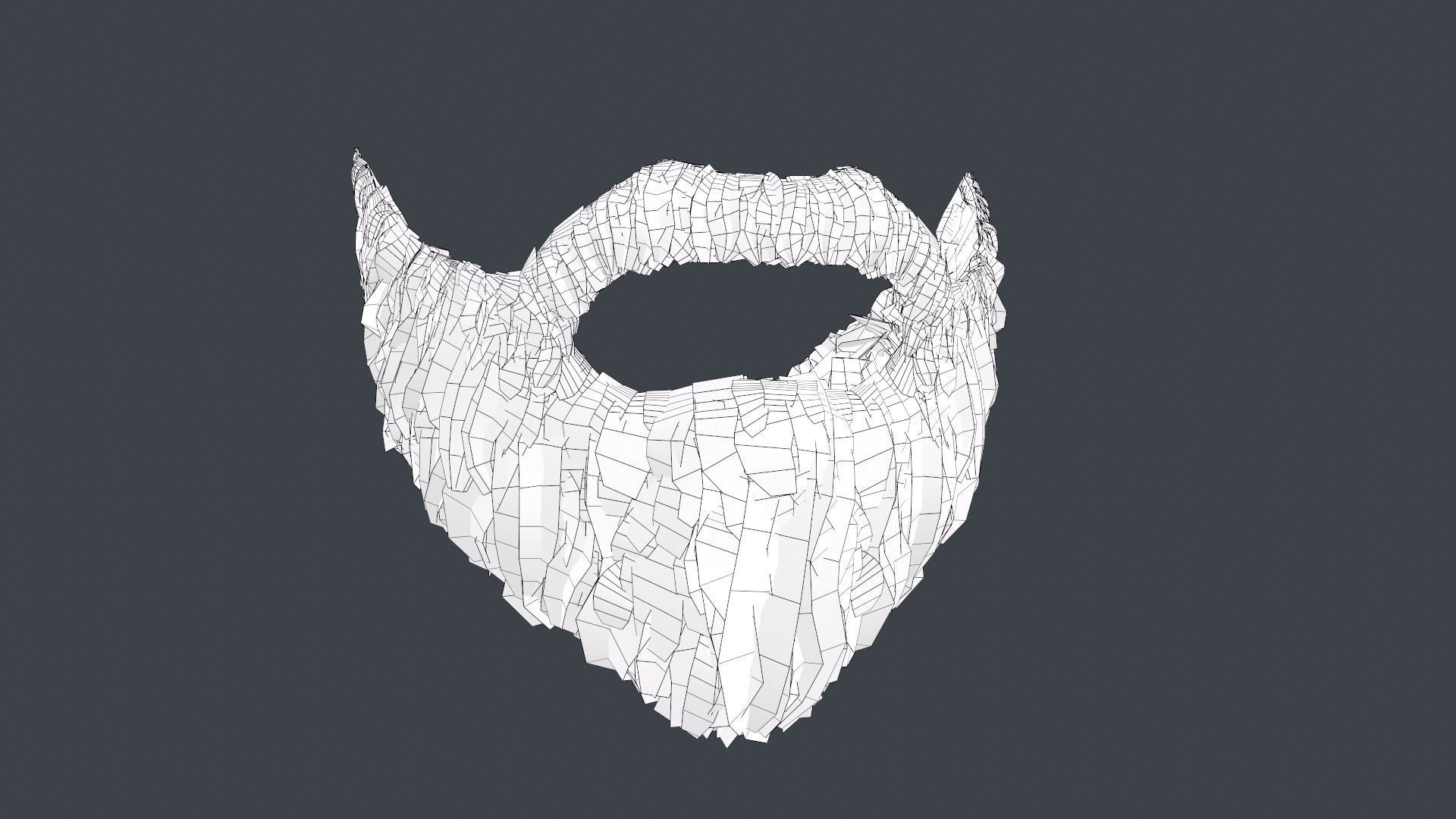 Facial Hair Cards Style 2 - Full Beard 2 Low-poly 3D model_21