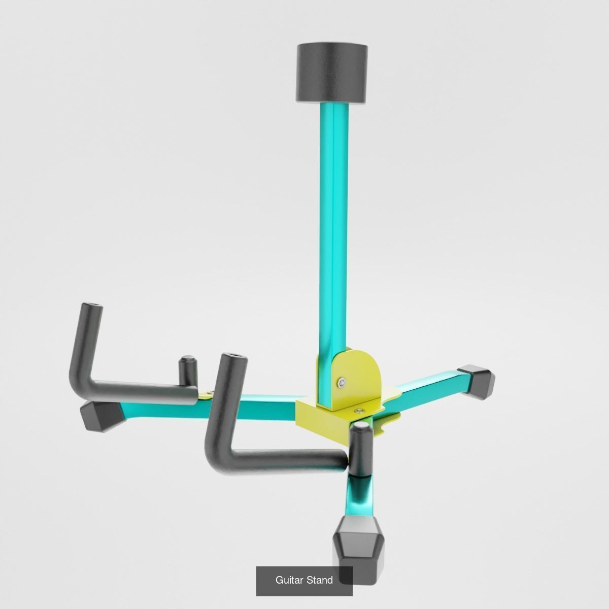 Bass Guitar with Amp and Stand 3D Model Collection_4