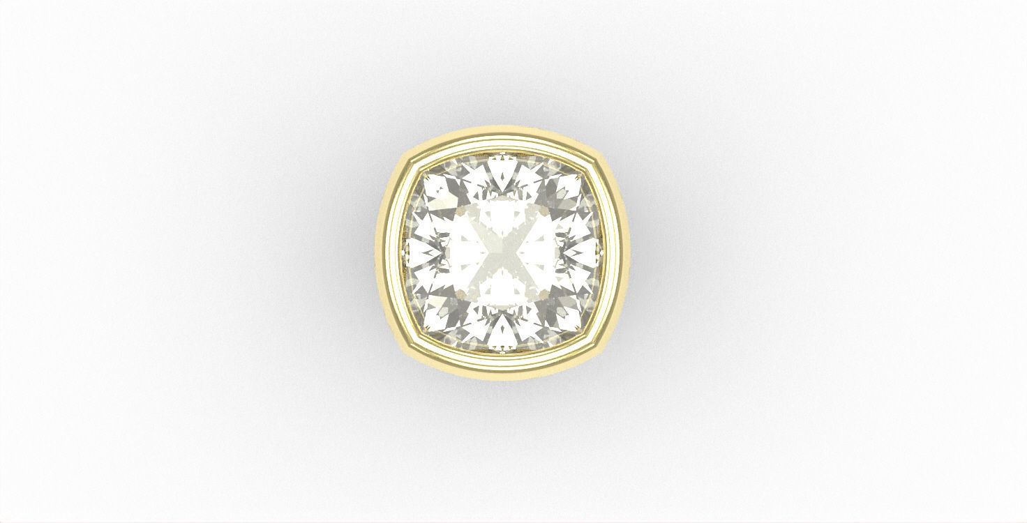 Ready-made Cushion Cut Stone Setting Goldsmith Semi-finished 3D print model_2
