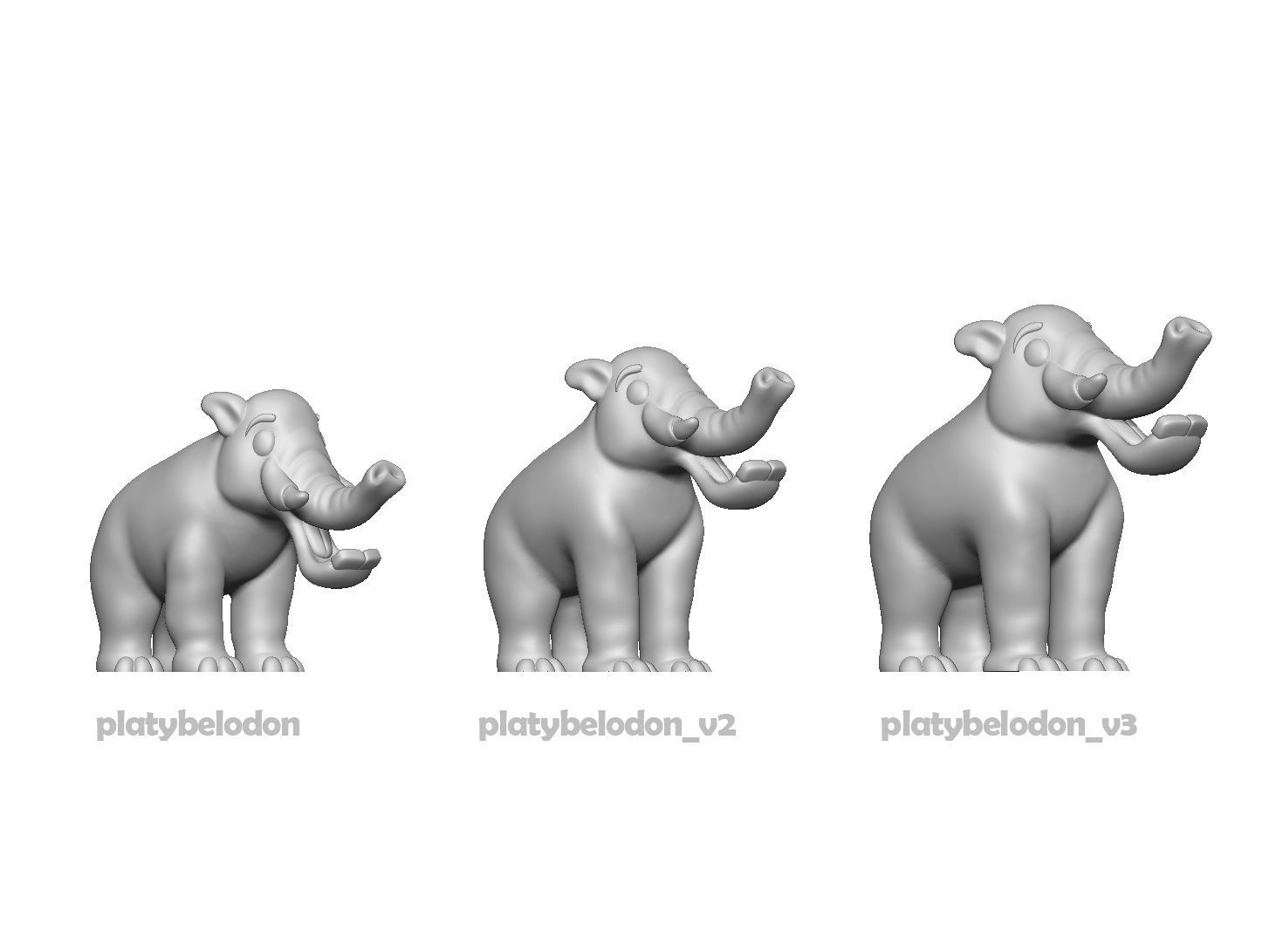 Platybelodon Toy 3D print model_1