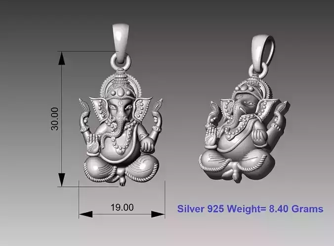 Lord Ganesh Ji Pendant Design For Jewellery CAM 