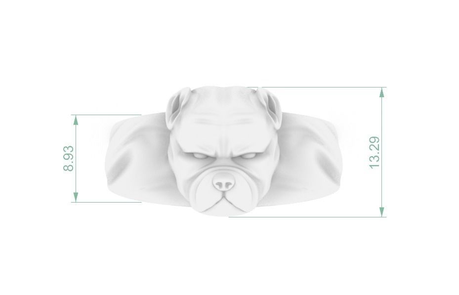 Pitbull Ring 3D print model_4