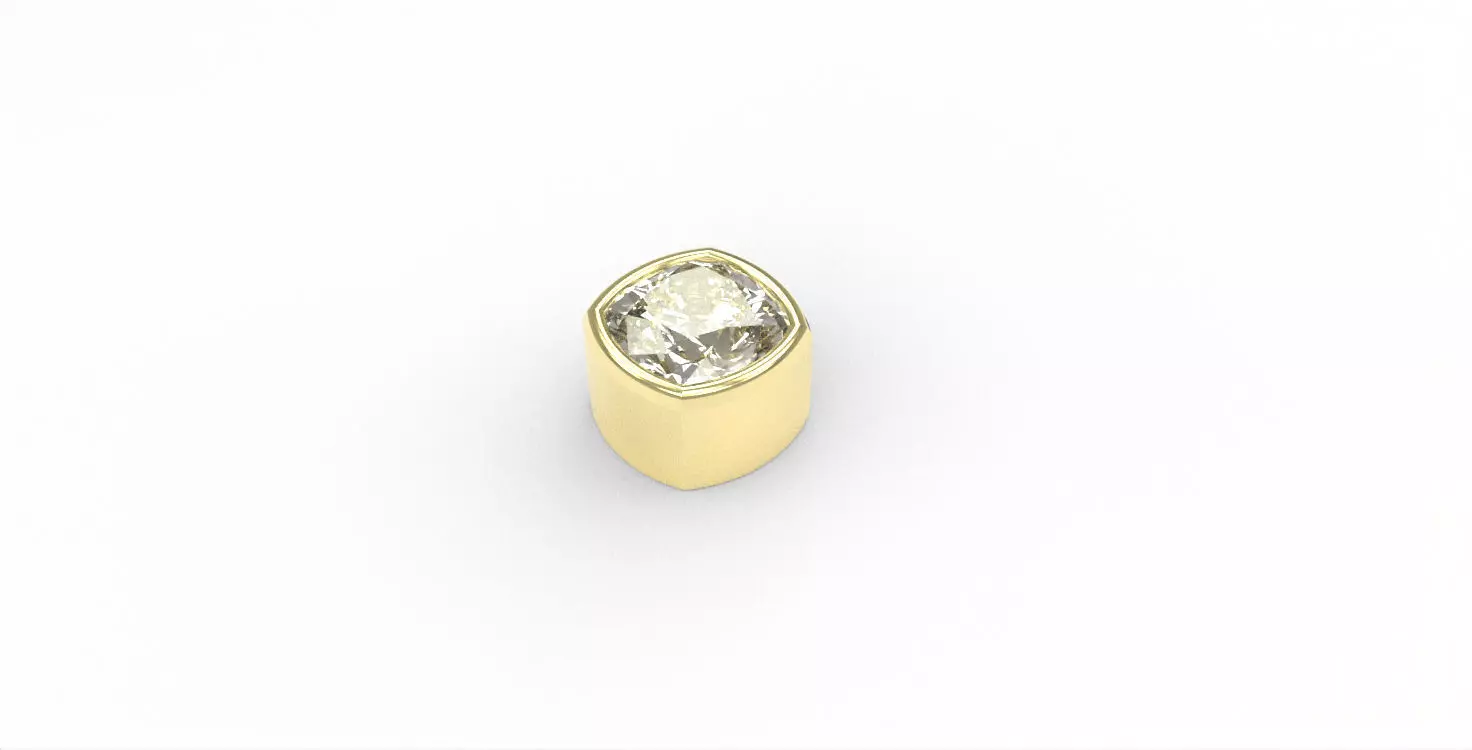 Ready-made Cushion Cut Stone Setting Goldsmith Semi-finished 3D print model_0
