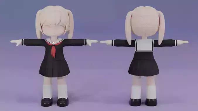 Chibi Japanese School Uniform 3 3D model