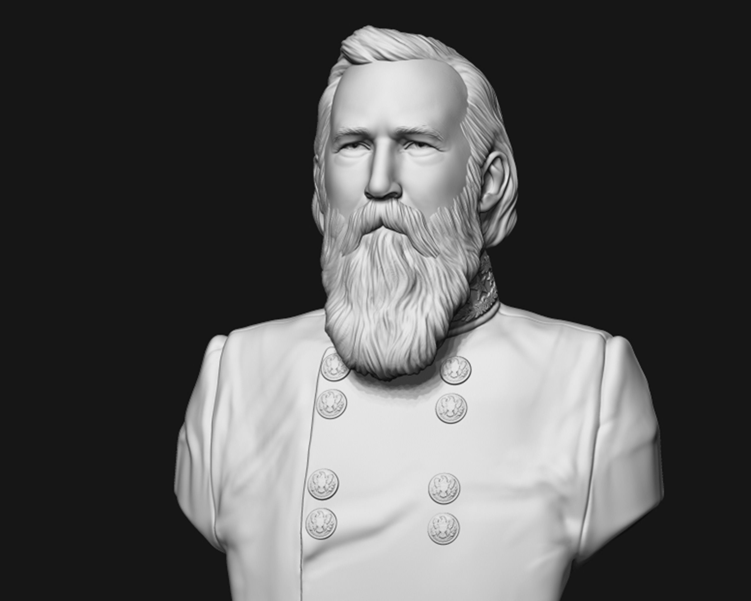 General James Longstreet bust sculpture 3D print model_4