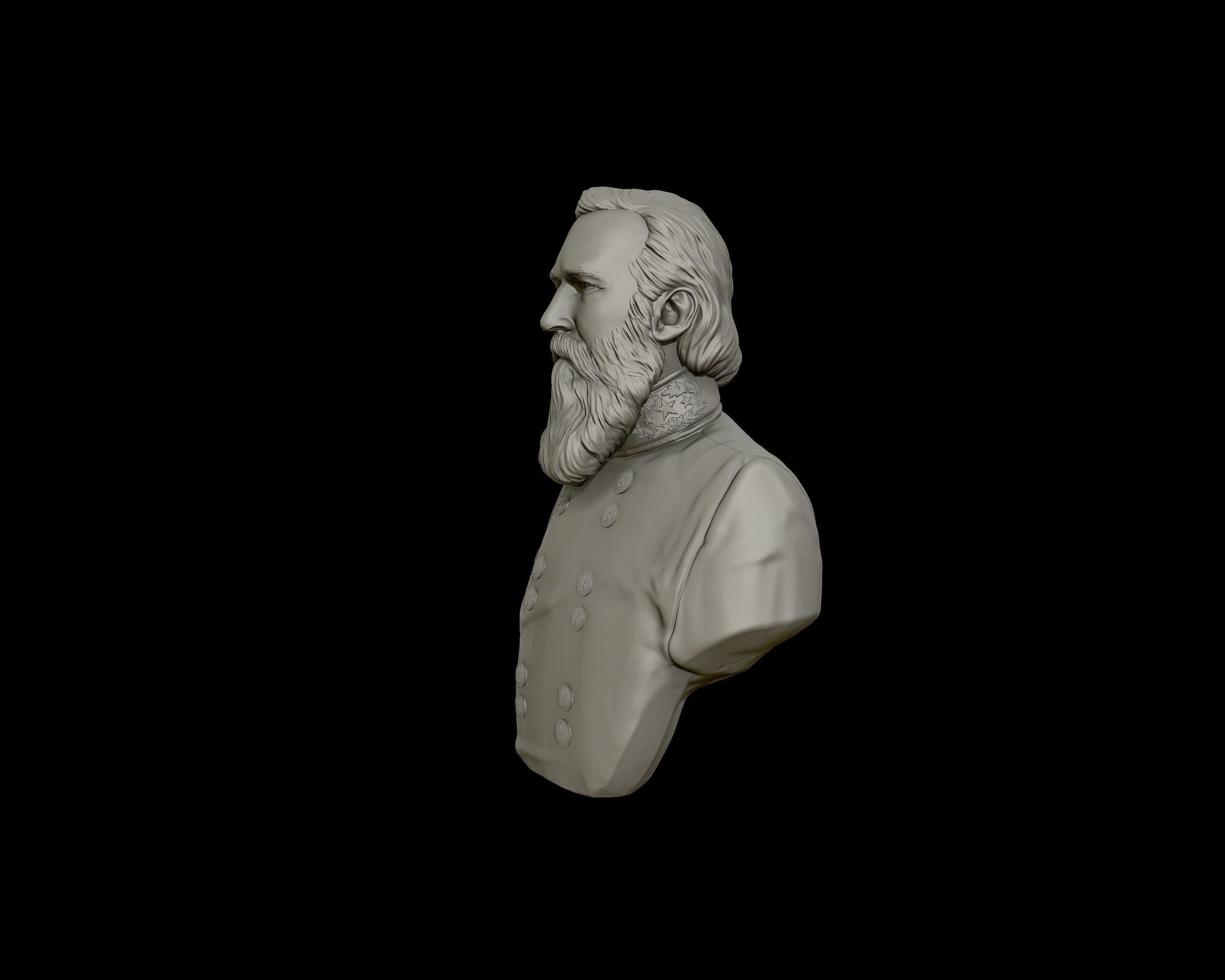 General James Longstreet bust sculpture 3D print model_17