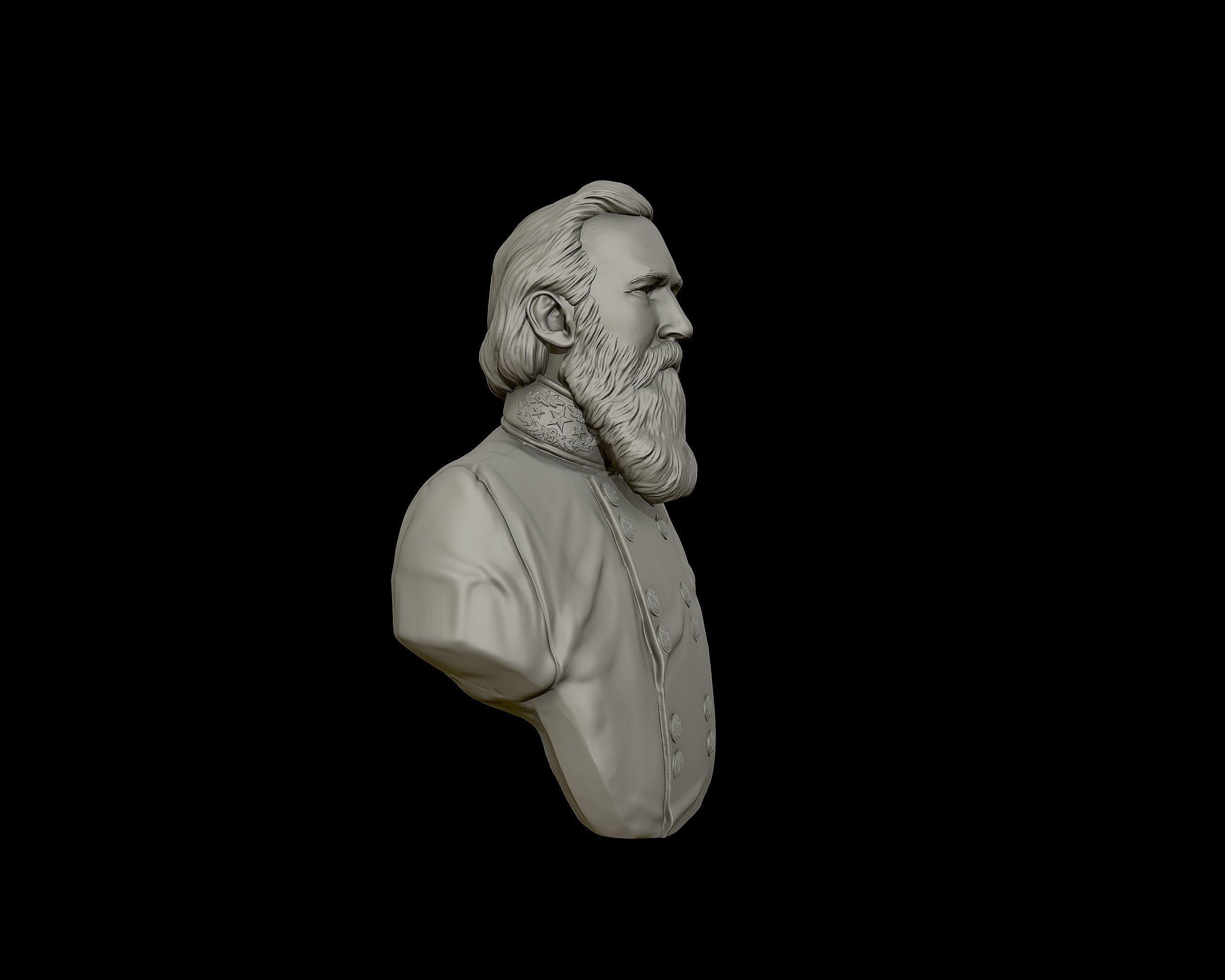 General James Longstreet bust sculpture 3D print model_24