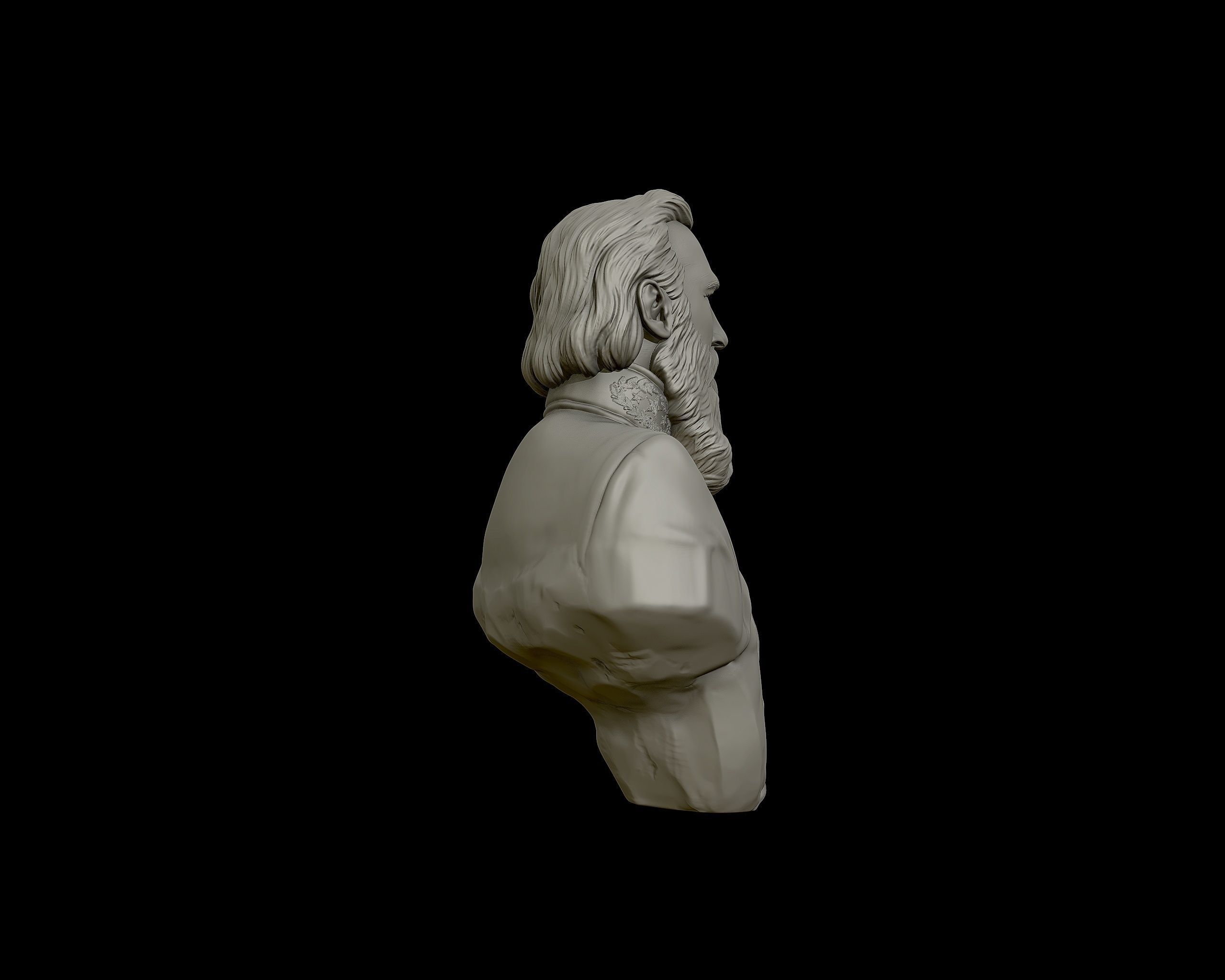 General James Longstreet bust sculpture 3D print model_23