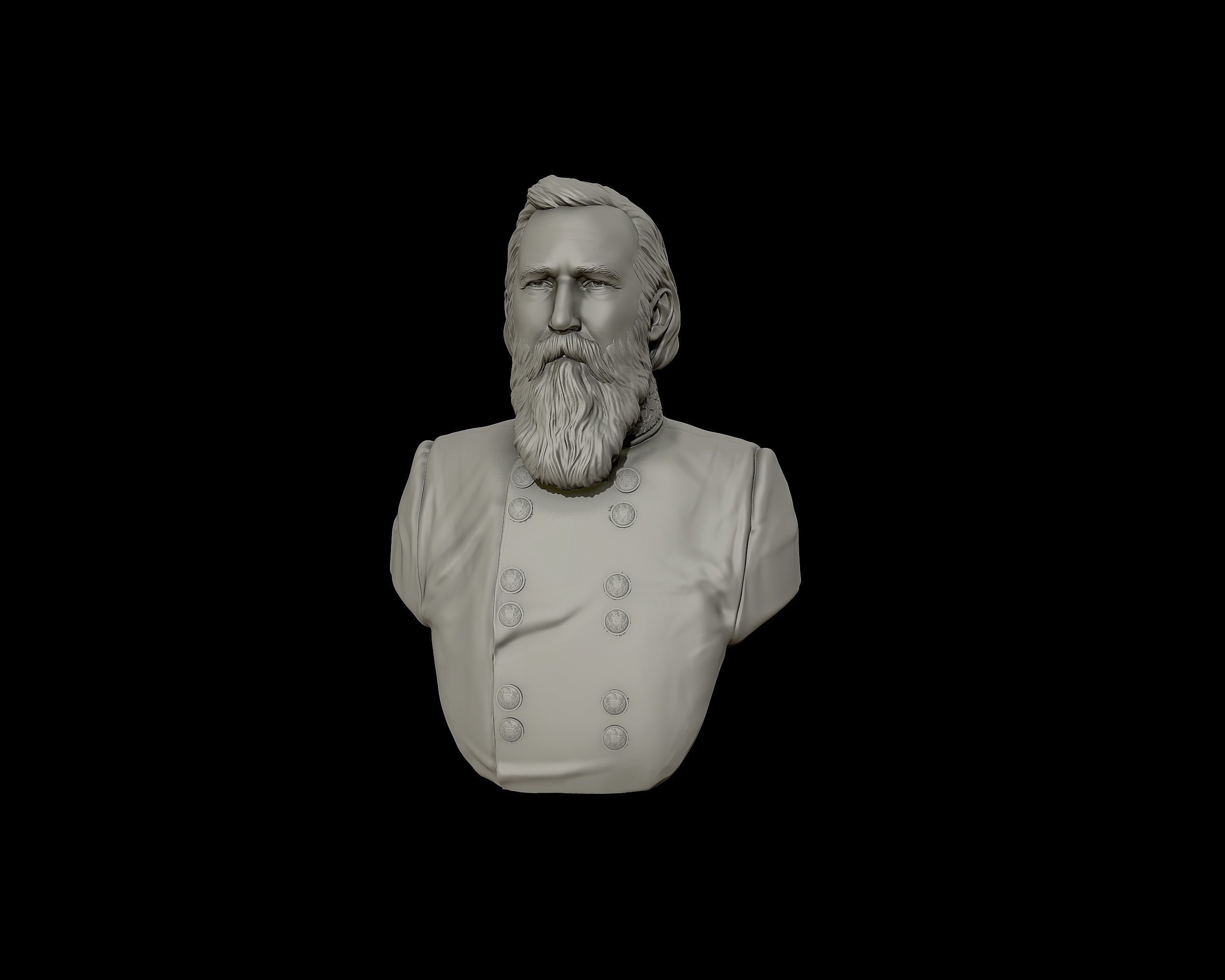 General James Longstreet bust sculpture 3D print model_13