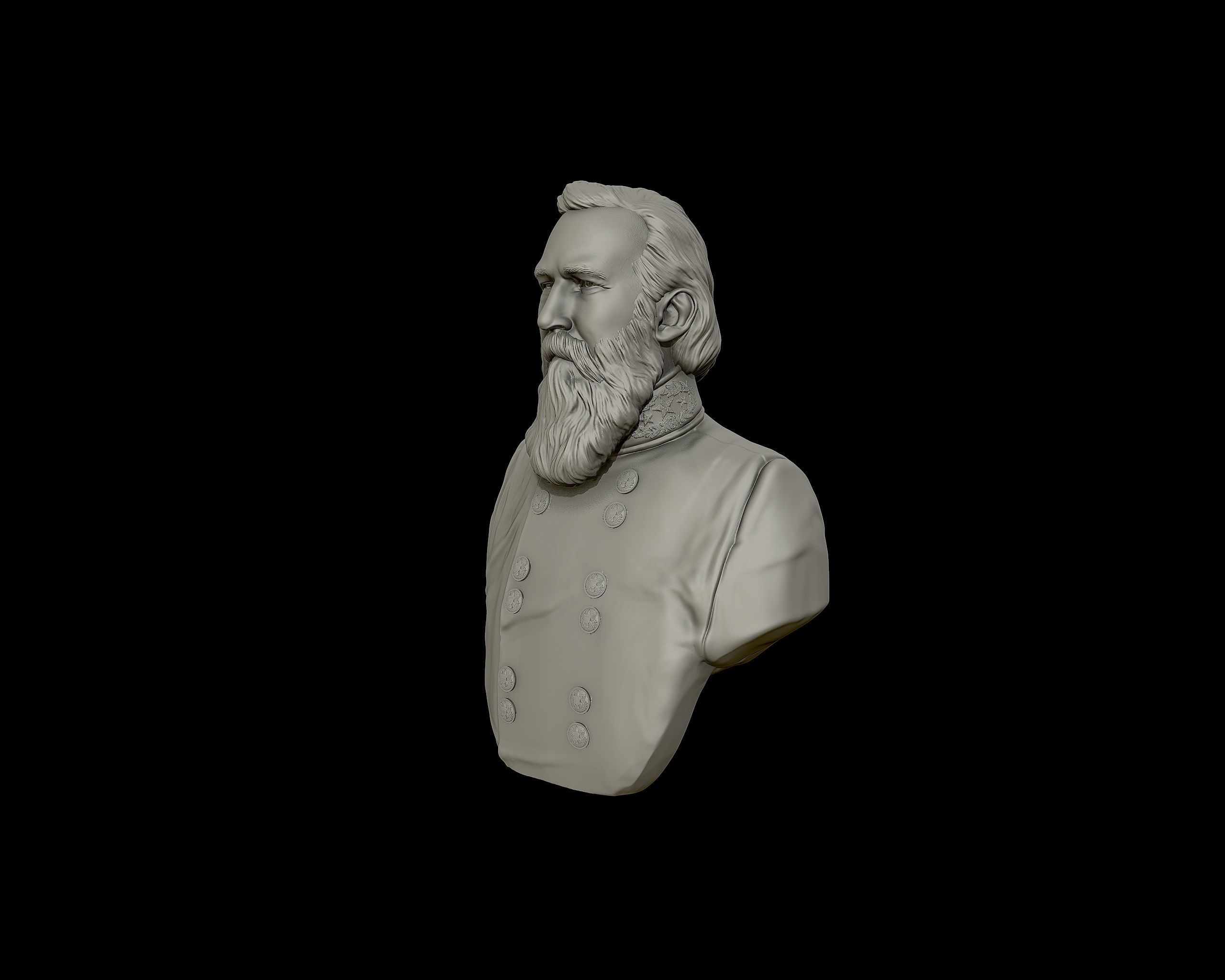 General James Longstreet bust sculpture 3D print model_16