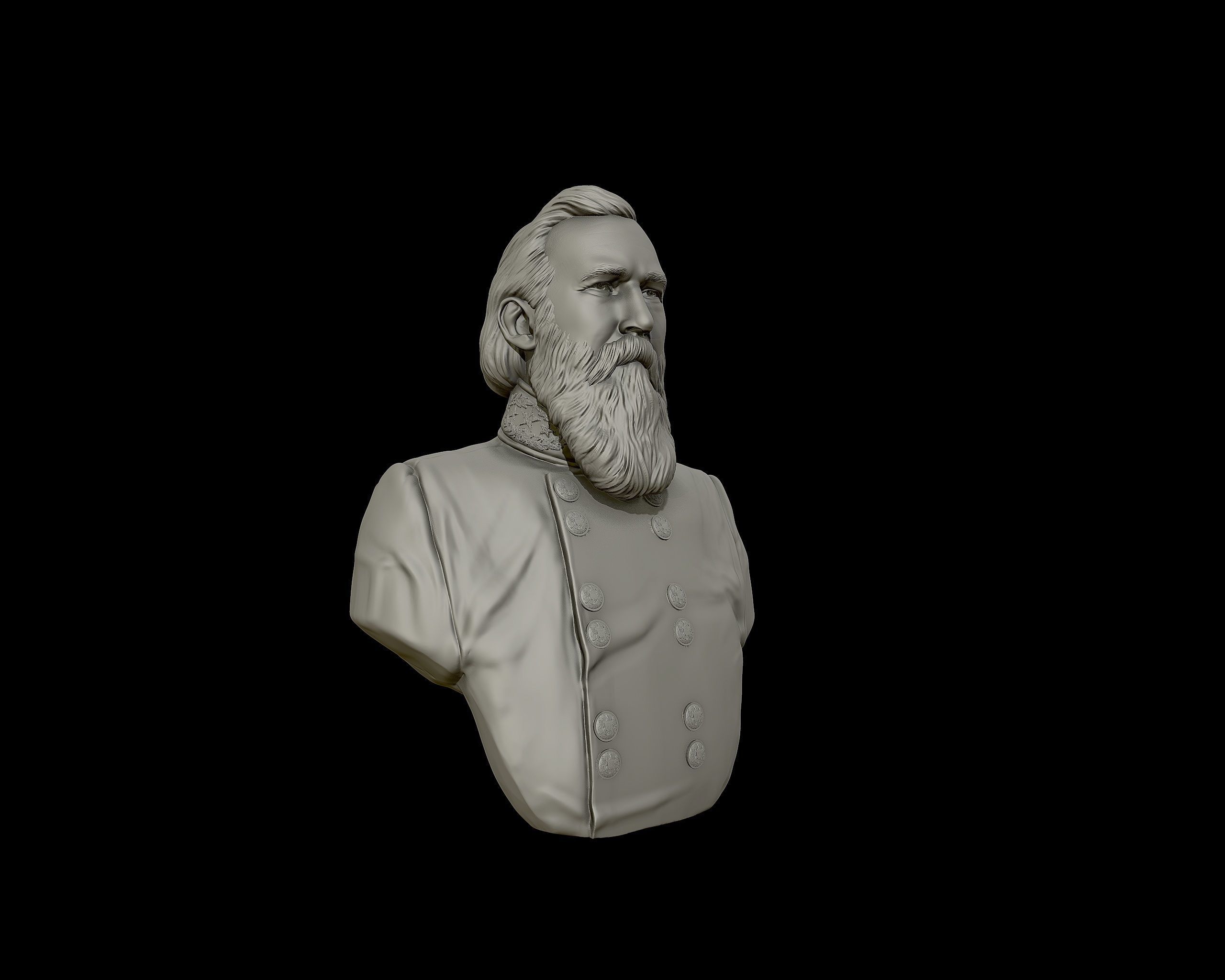 General James Longstreet bust sculpture 3D print model_25