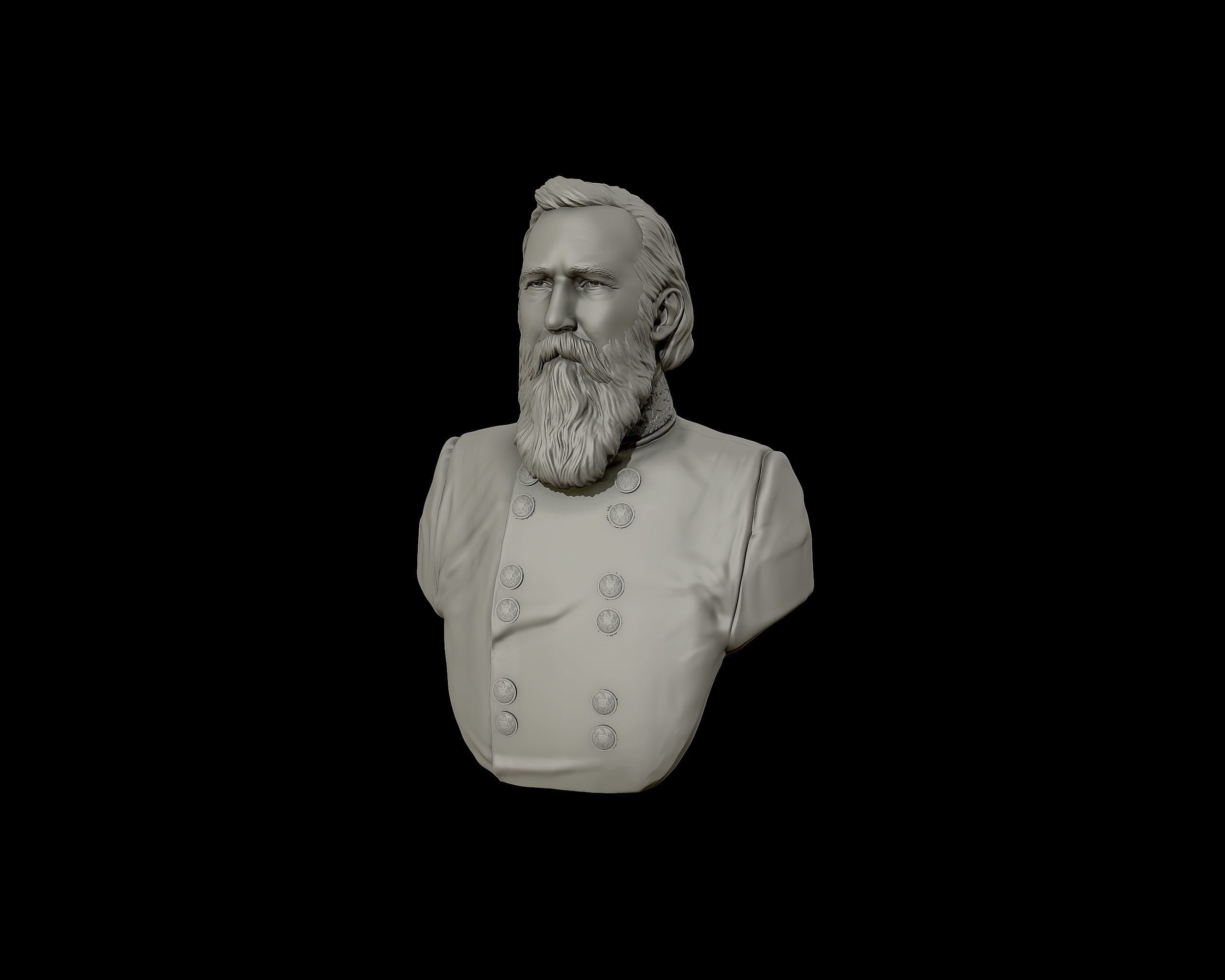 General James Longstreet bust sculpture 3D print model_14