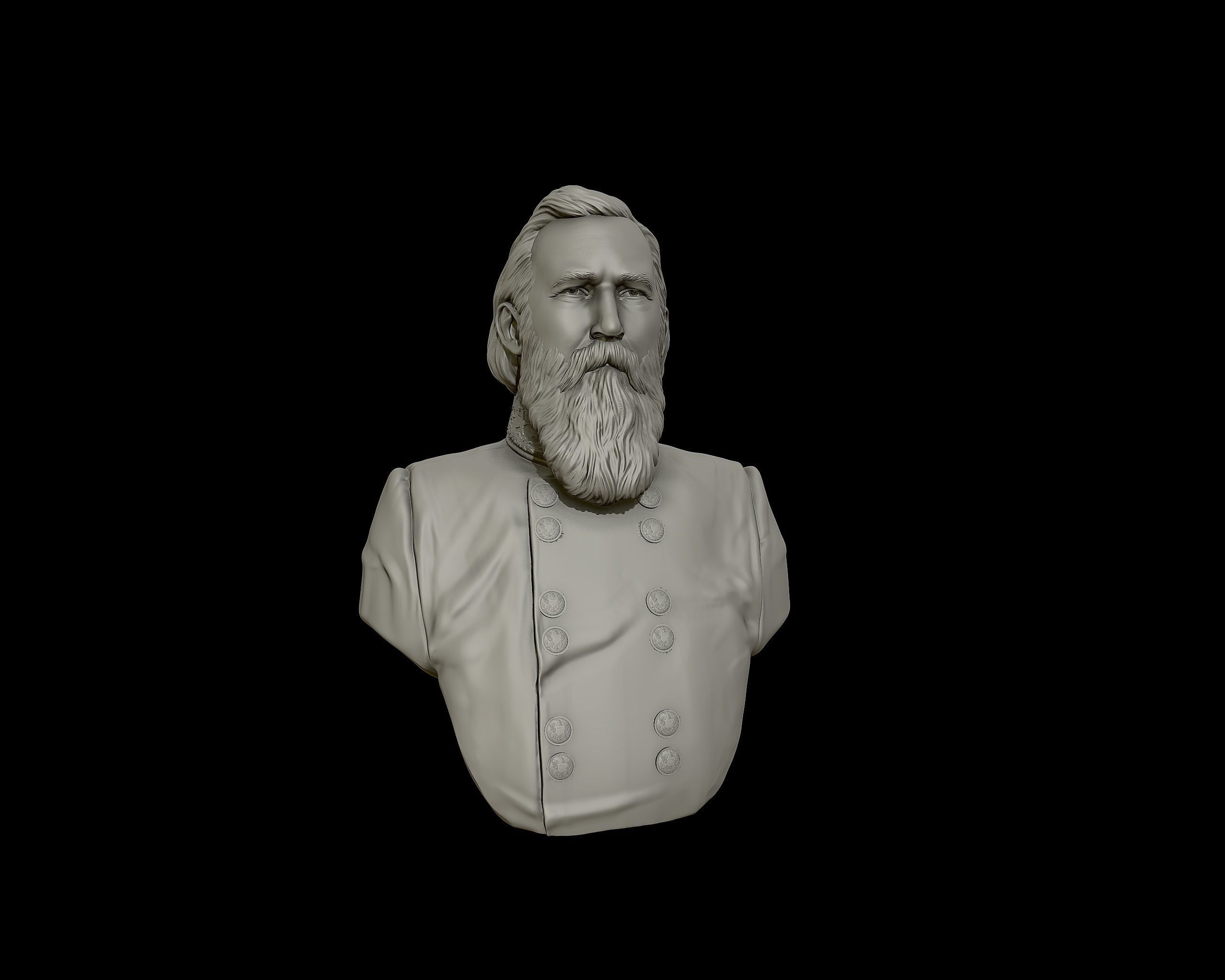 General James Longstreet bust sculpture 3D print model_26
