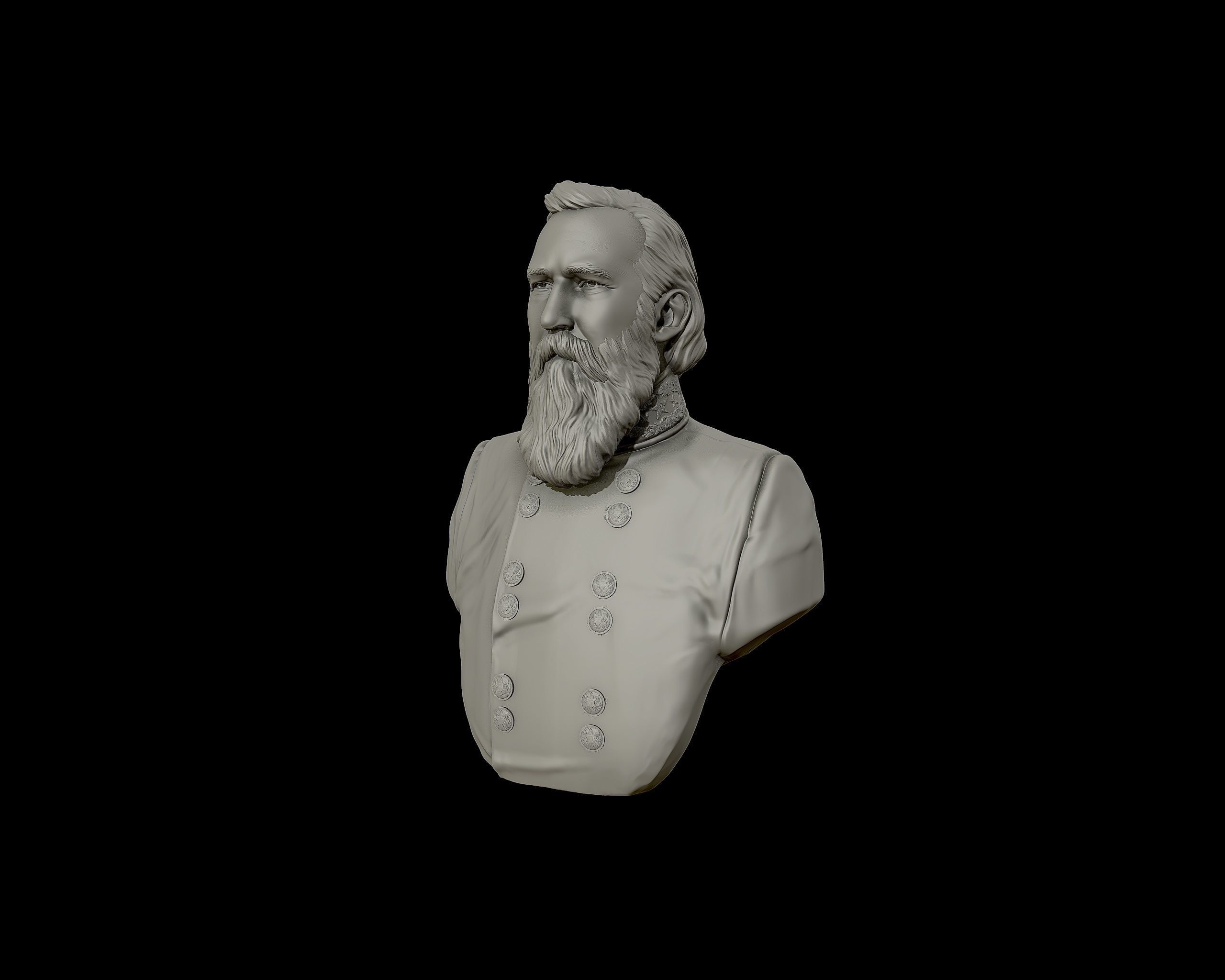 General James Longstreet bust sculpture 3D print model_15