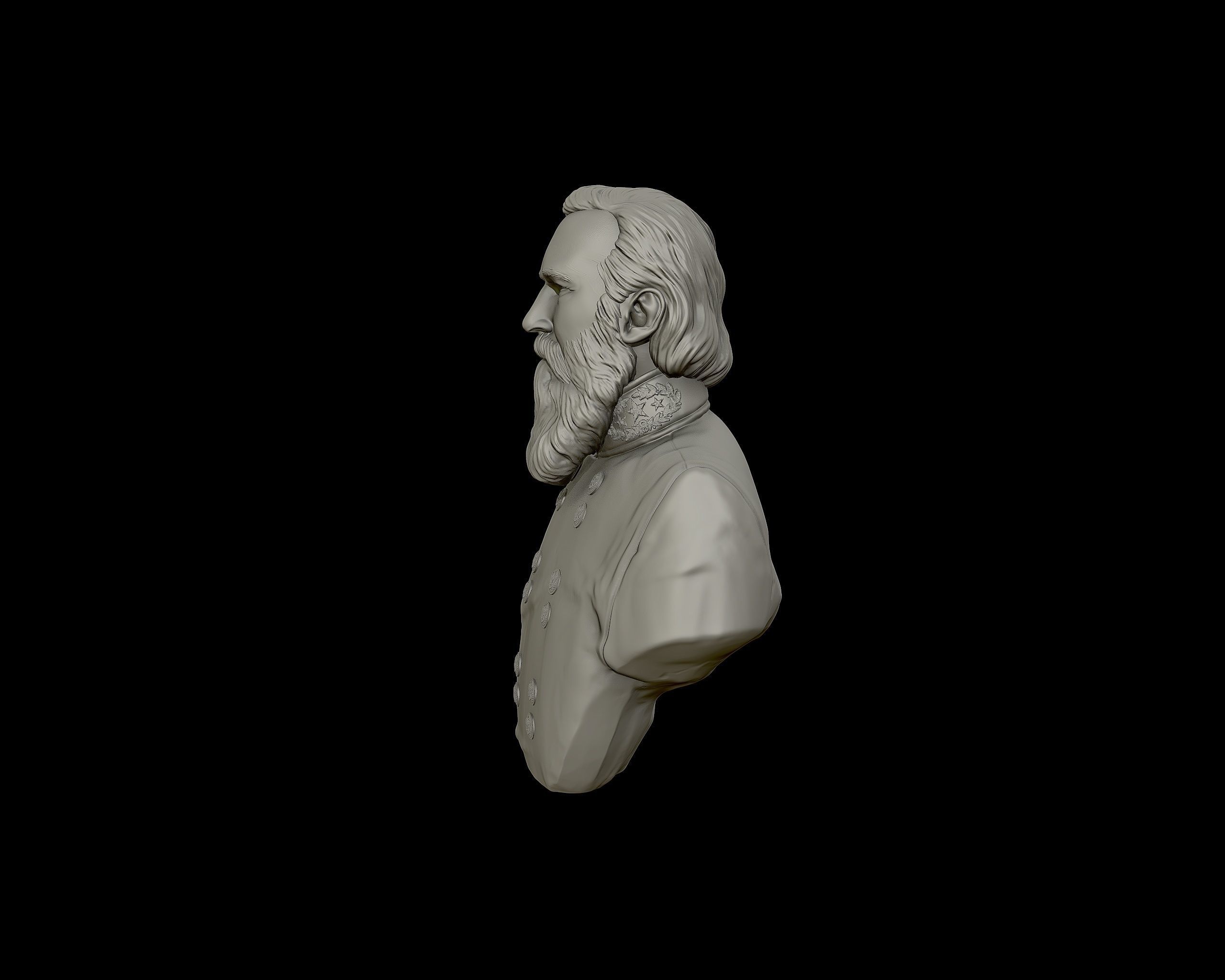 General James Longstreet bust sculpture 3D print model_18