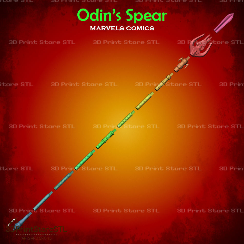 Odins Spear Cosplay Marvels Comics - STL File 3D print model_3