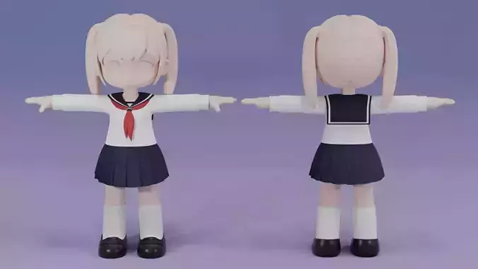 Chibi Japanese School Uniform 5 3D model