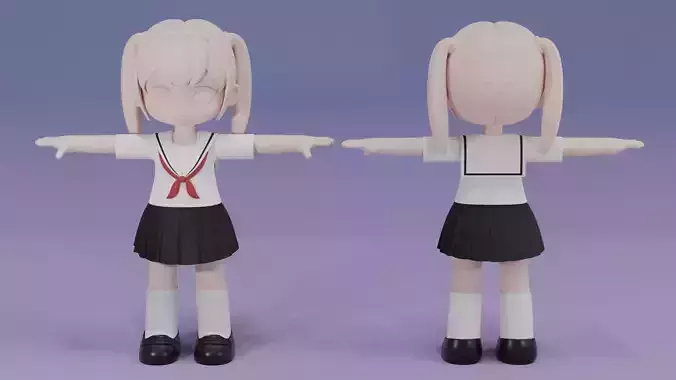Chibi Japanese School Uniform 6 3D model