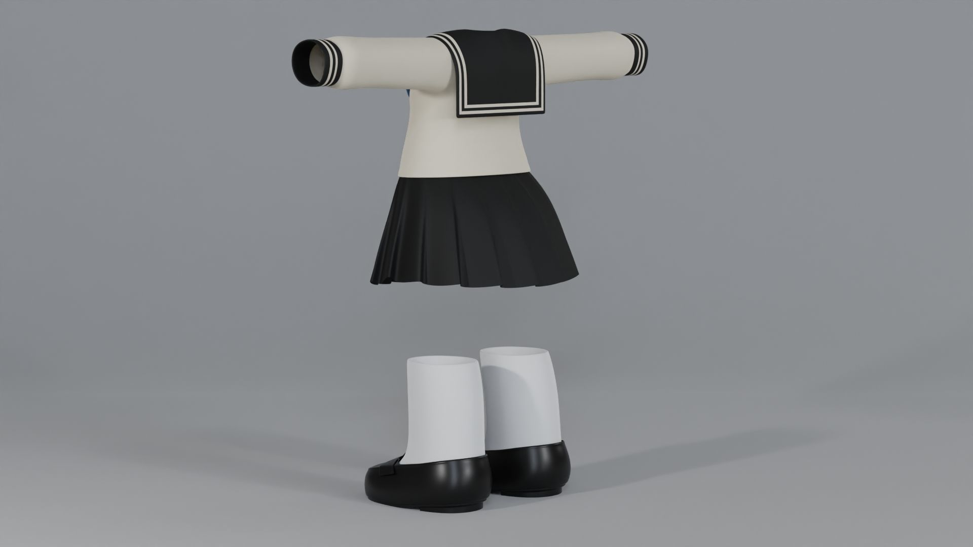 Chibi Japanese School Uniform 7 3D model_7