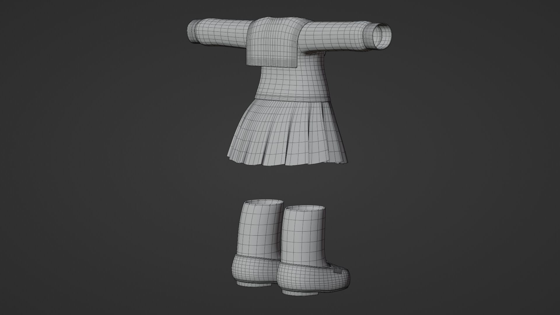 Chibi Japanese School Uniform 7 3D model_16