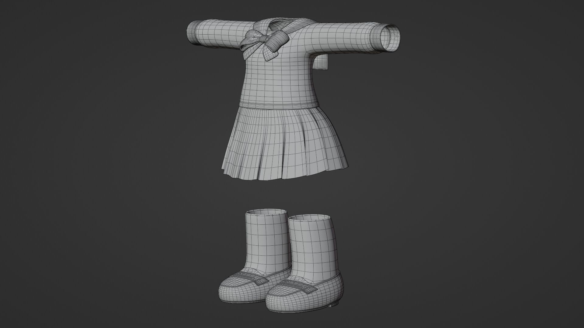 Chibi Japanese School Uniform 7 3D model_20
