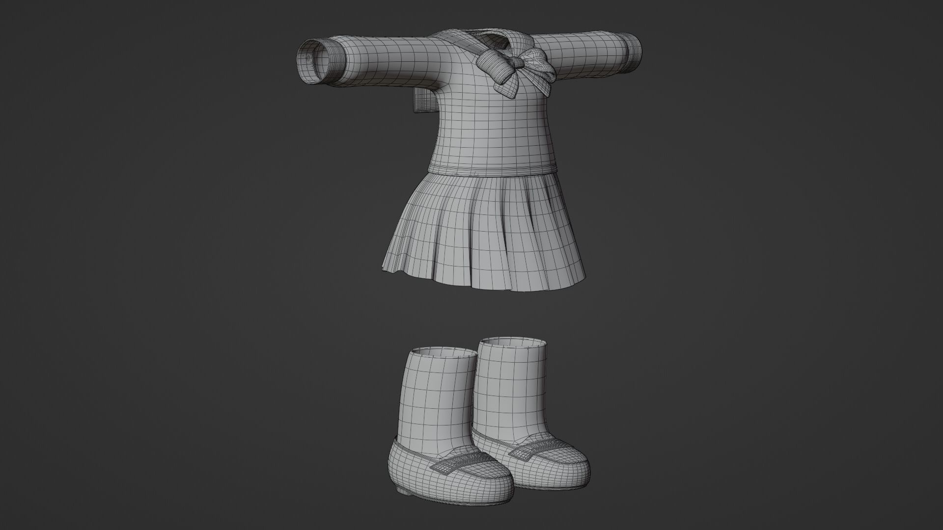 Chibi Japanese School Uniform 7 3D model_14