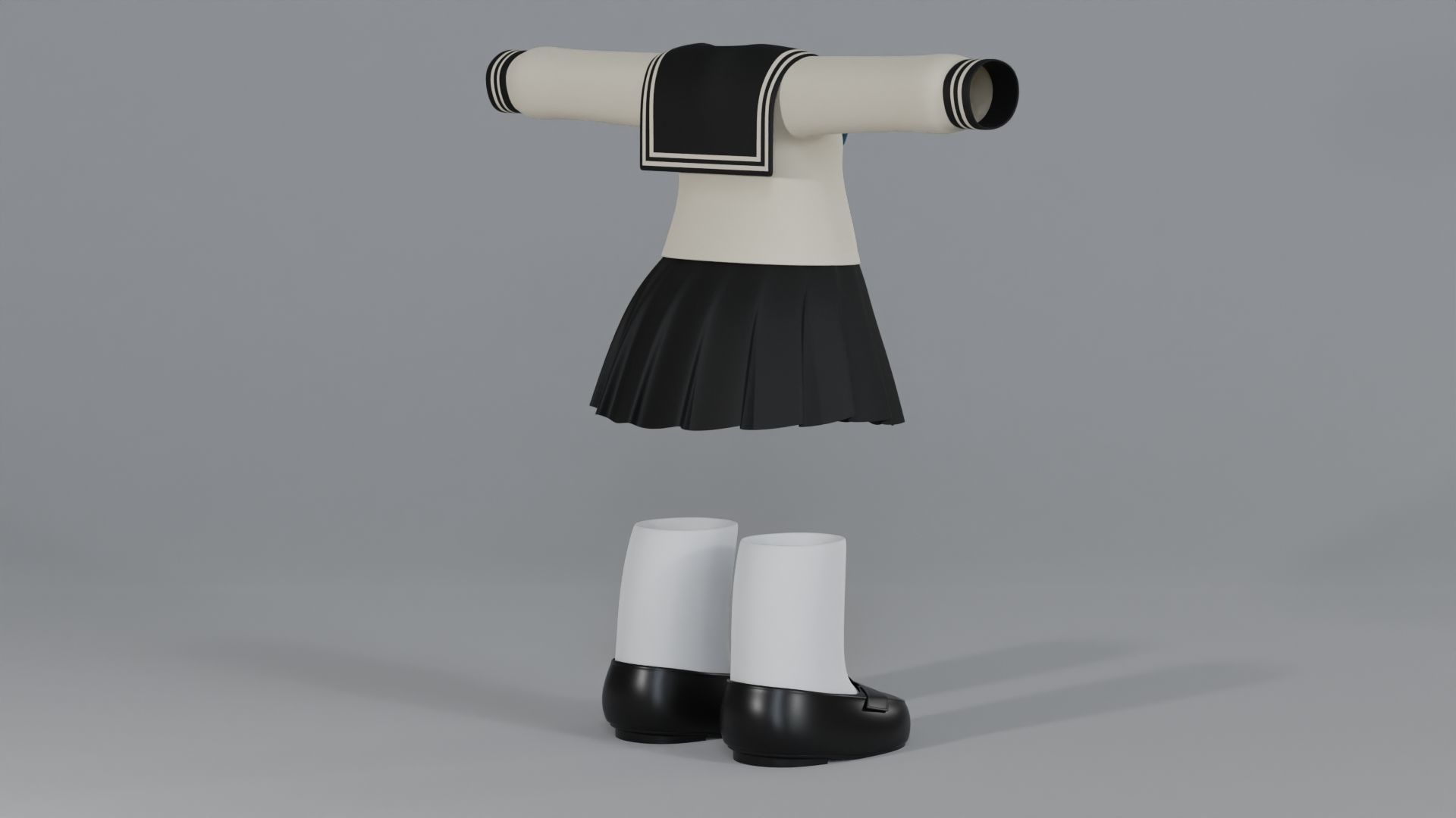 Chibi Japanese School Uniform 7 3D model_5