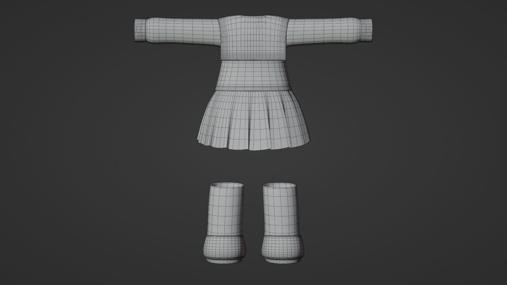 Chibi Japanese School Uniform 7 3D model_17