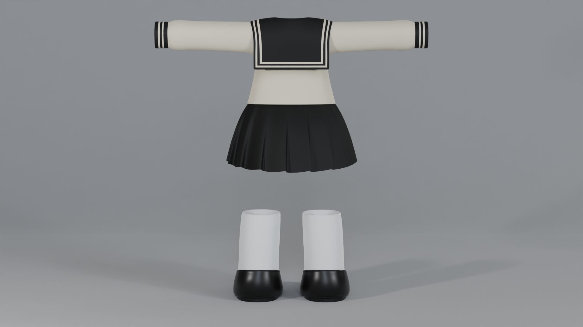 Chibi Japanese School Uniform 7 3D model_6