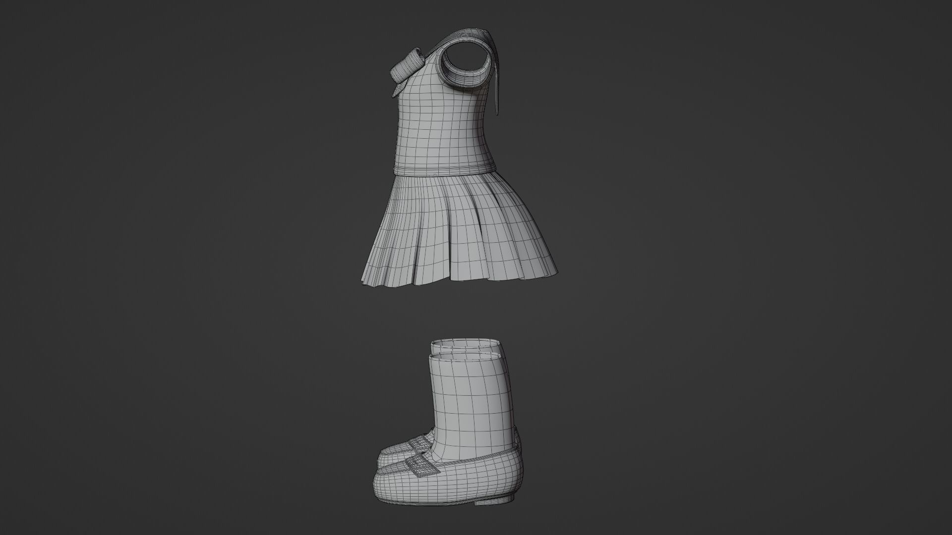 Chibi Japanese School Uniform 7 3D model_19