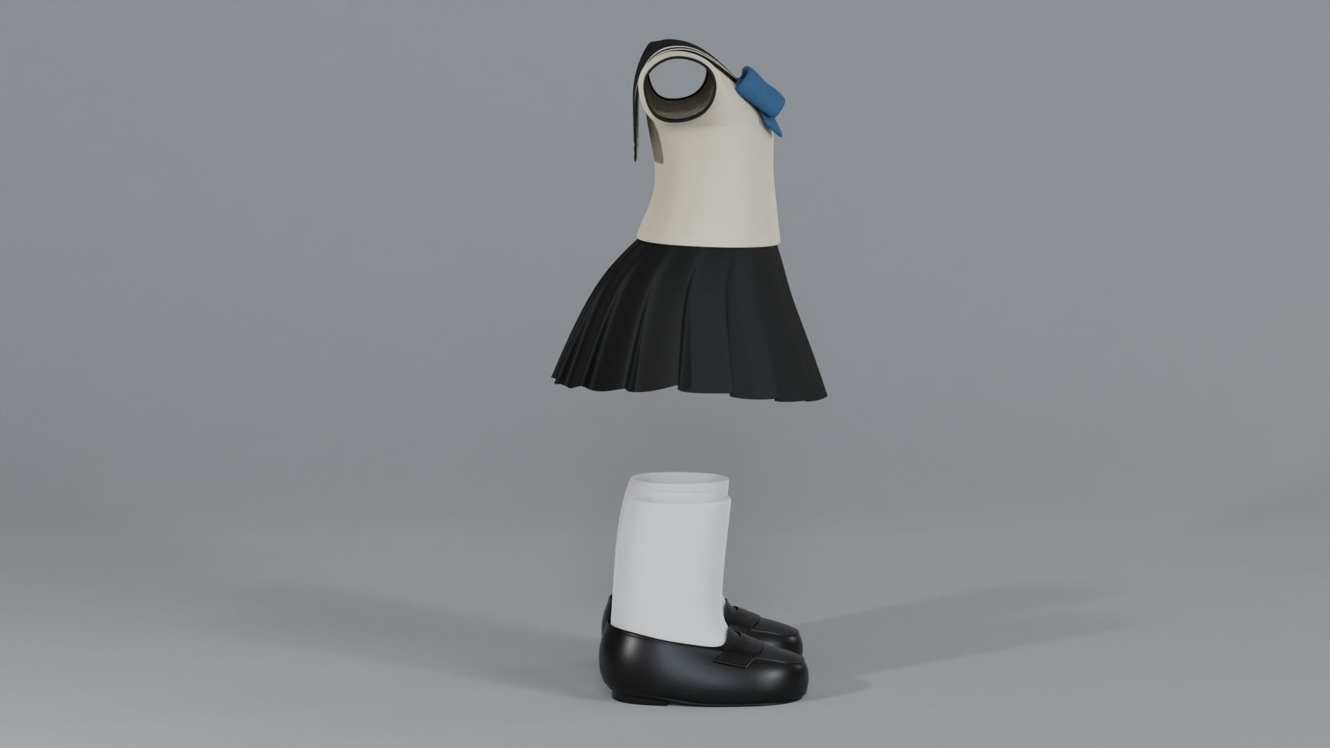 Chibi Japanese School Uniform 7 3D model_4