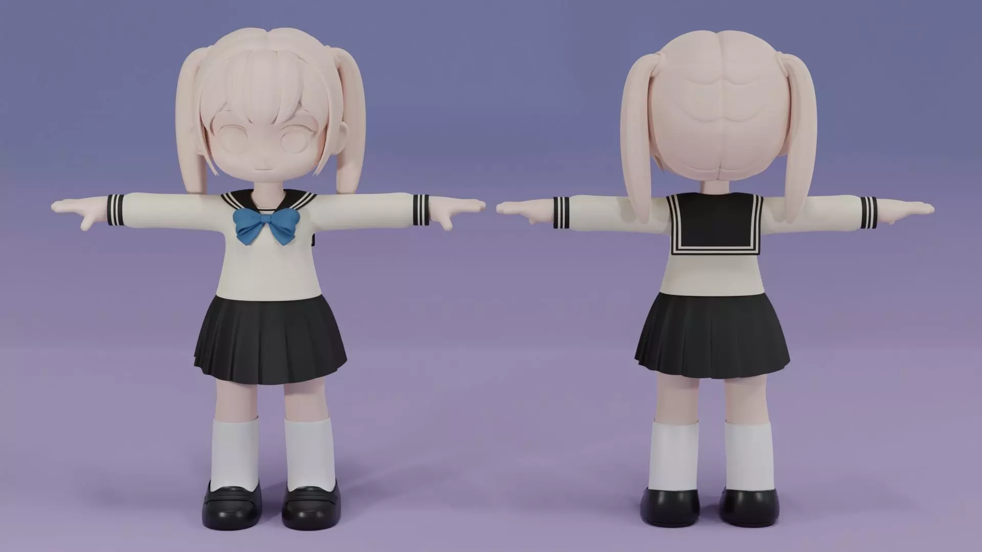 Chibi Japanese School Uniform 7 3D model_0
