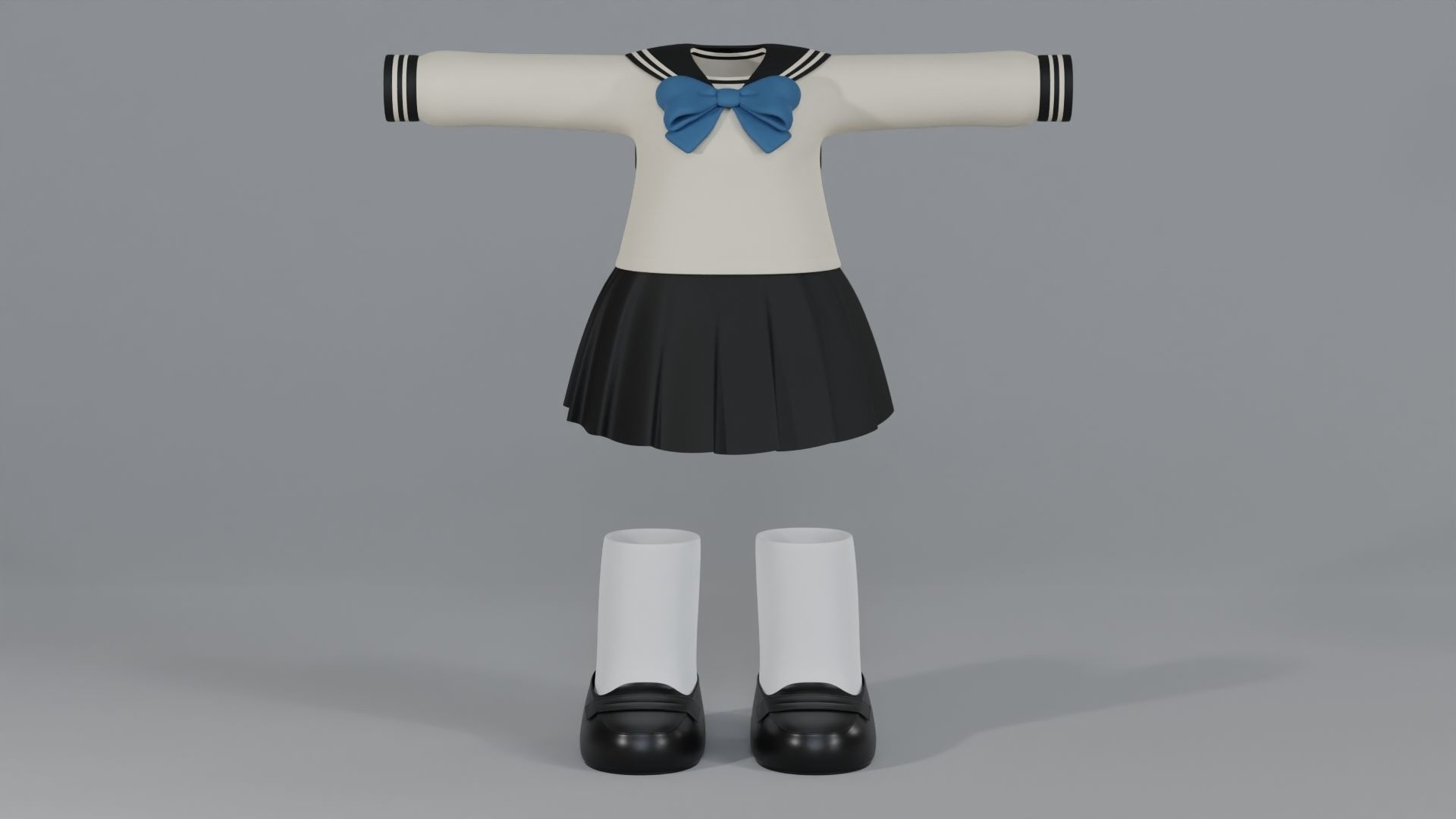 Chibi Japanese School Uniform 7 3D model_2